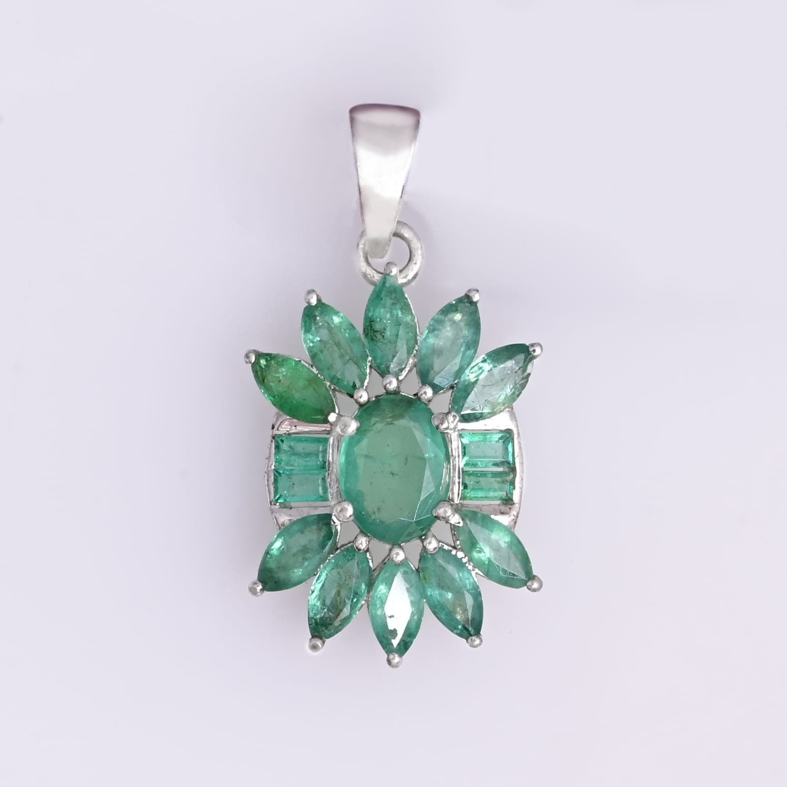 Verdant Bloom Emerald Pendant
