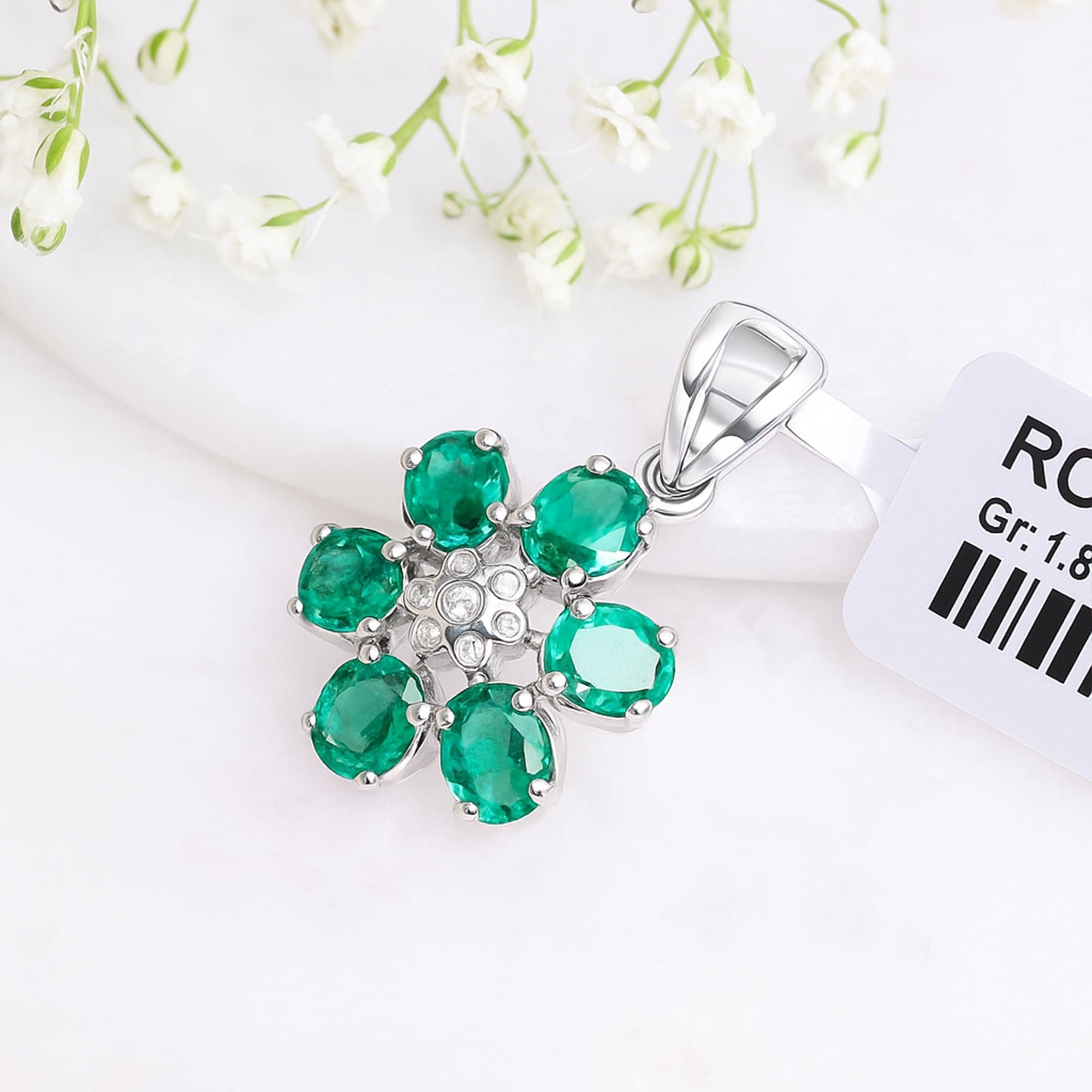 Emerald Blossom Pendant alternate view
