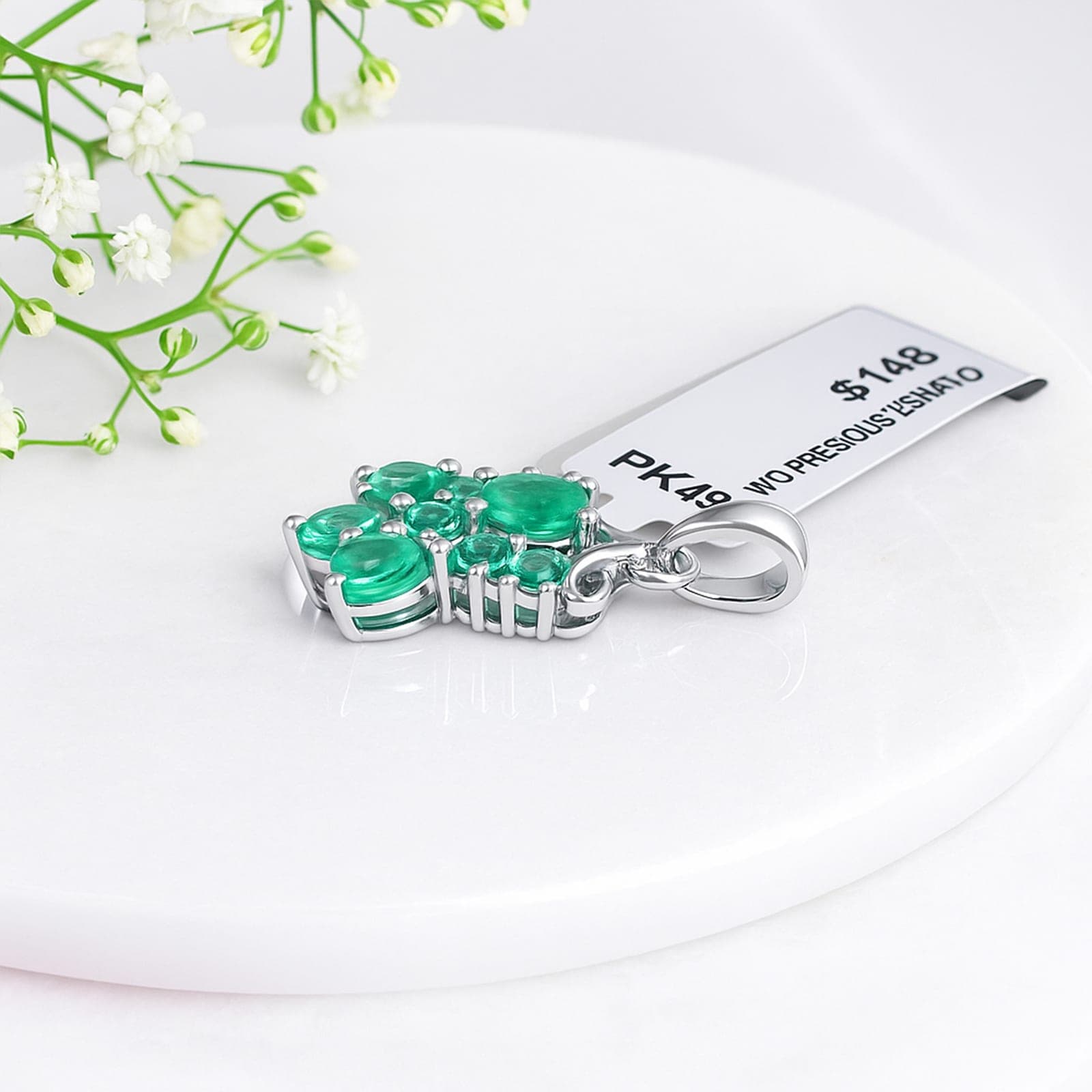 Emerald Cluster Pendant