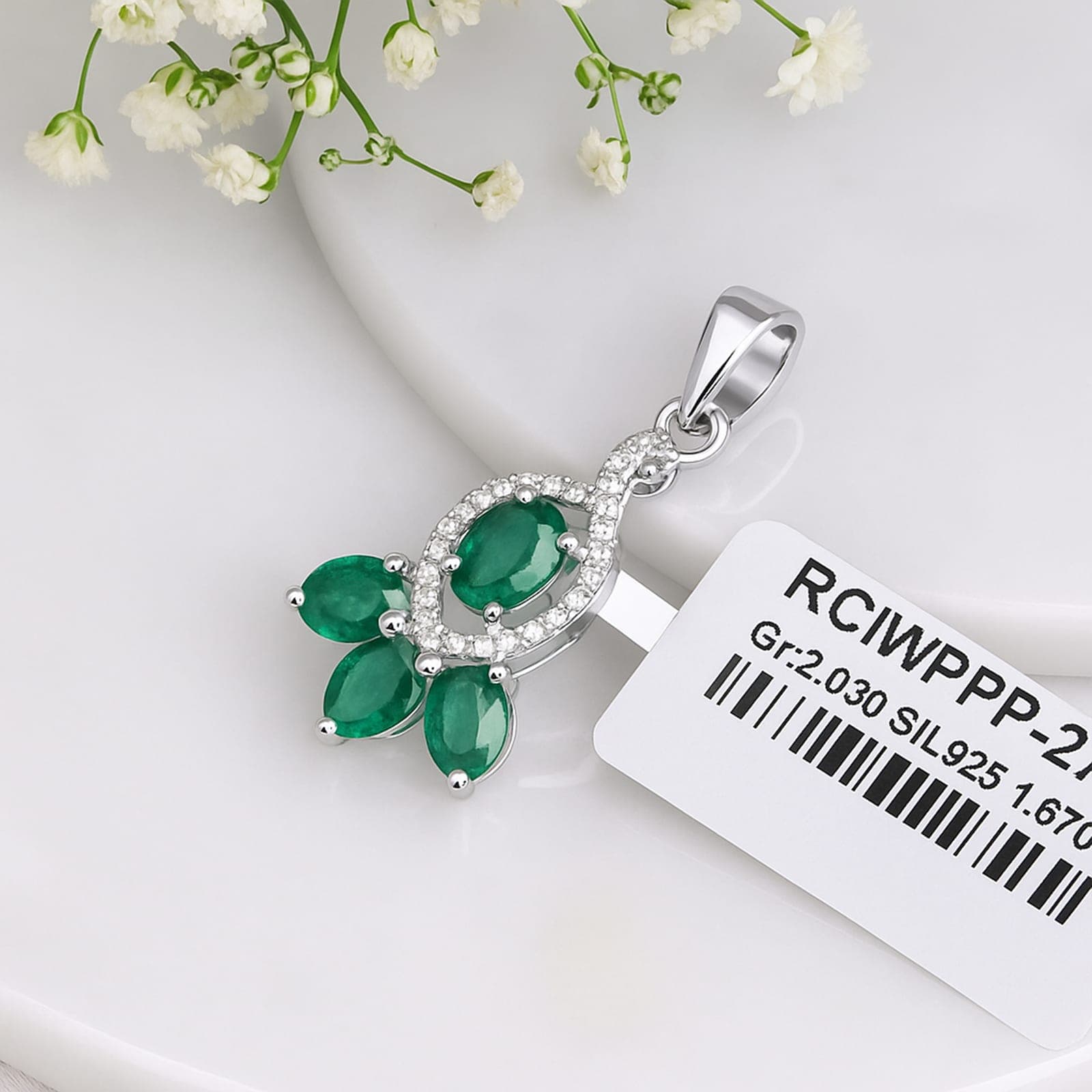 Emerald Drop Pendant alternate view