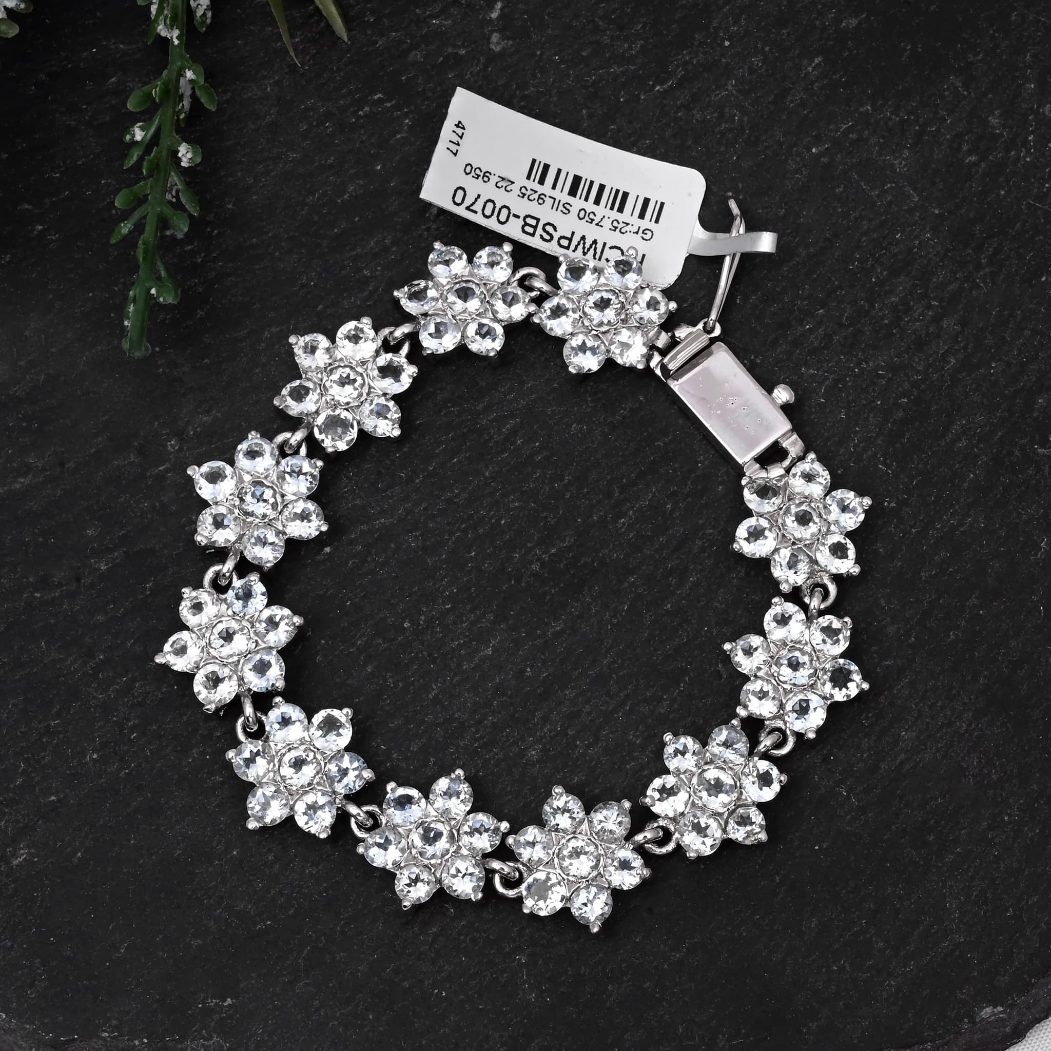 Frost Bloom Aquamarine Floral Bracelet