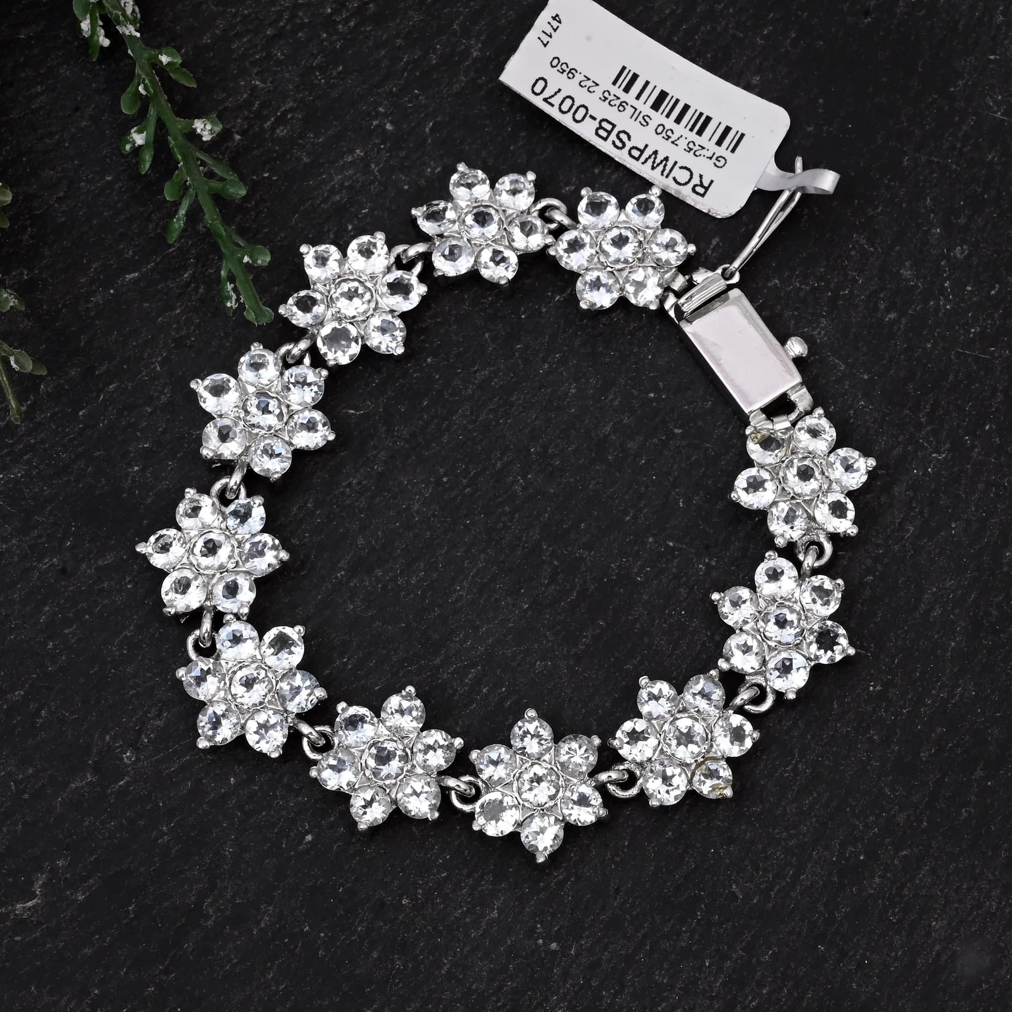 Frost Bloom Aquamarine Floral Bracelet