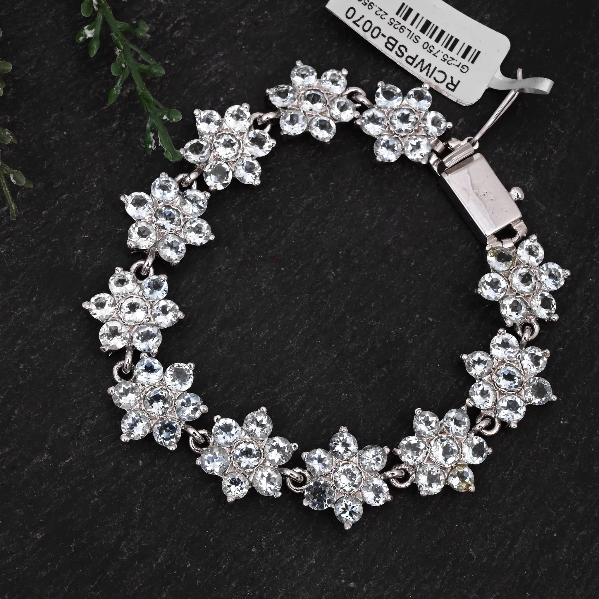 Frost Bloom Aquamarine Floral Bracelet