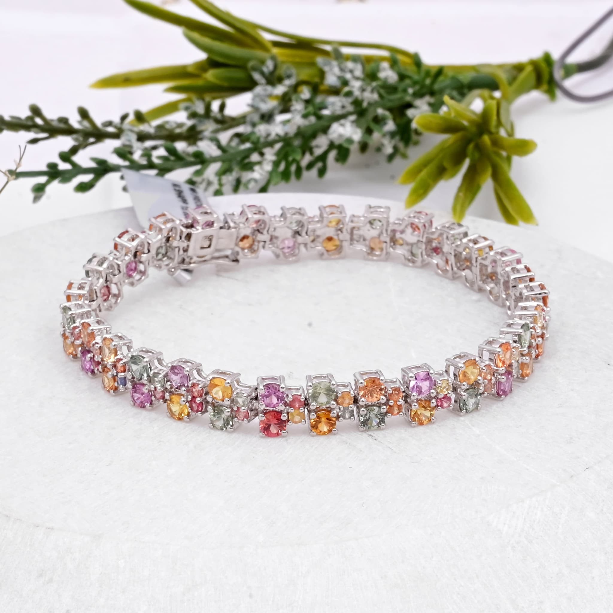 Prism Elegance Multi Sapphire Tennis Bracelet