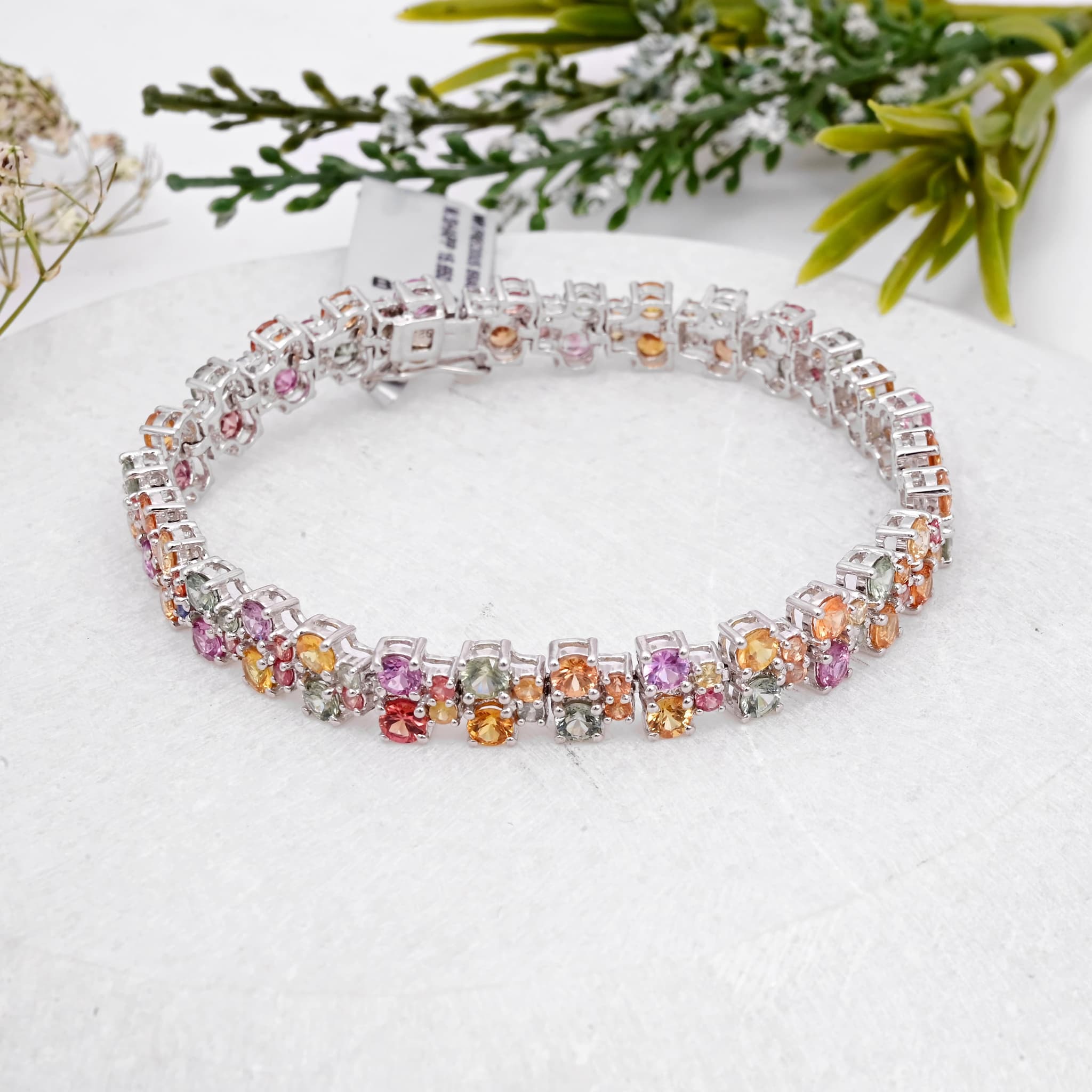 Prism Elegance Multi Sapphire Tennis Bracelet