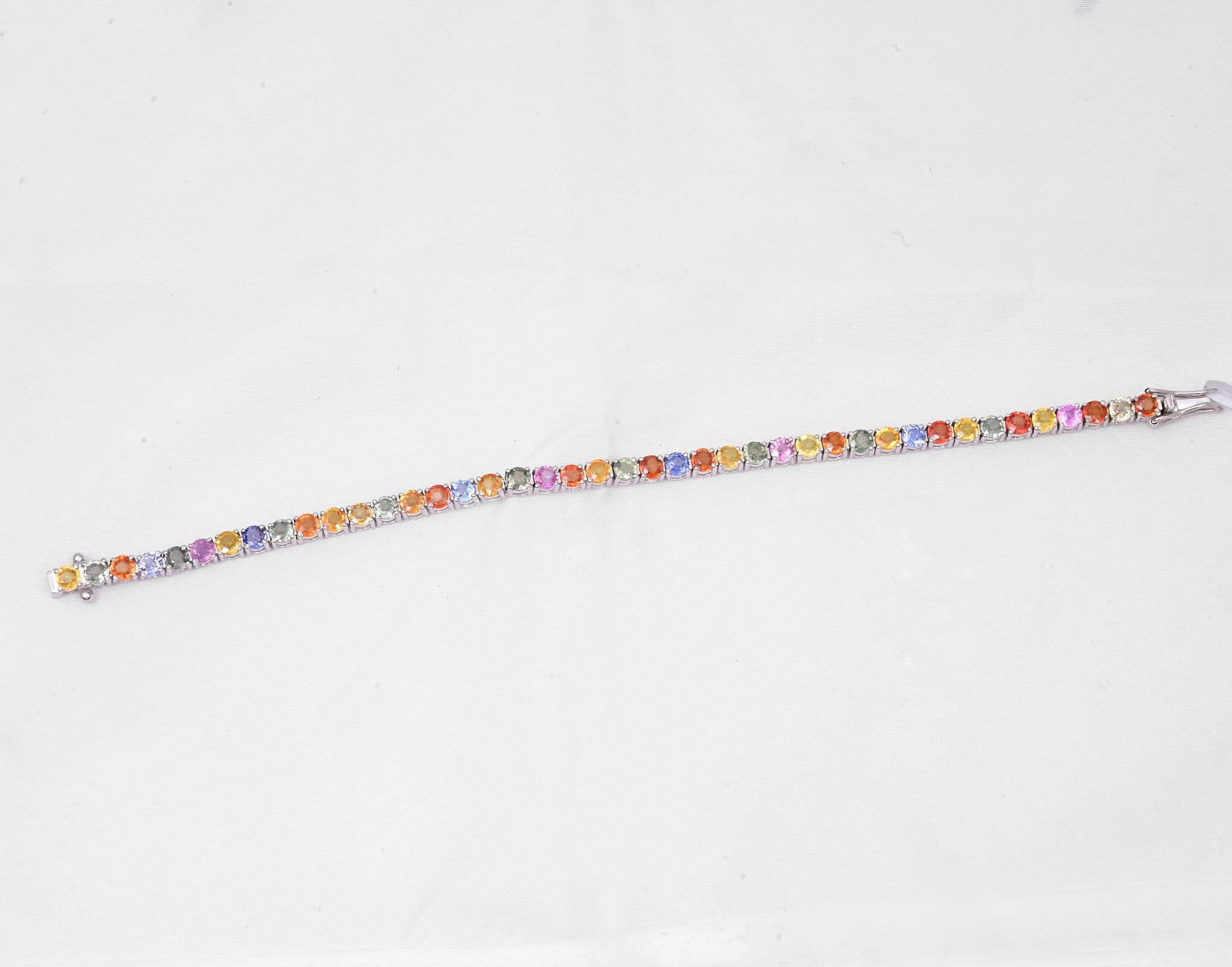 Radiant Spectrum Sapphire Line Bracelet