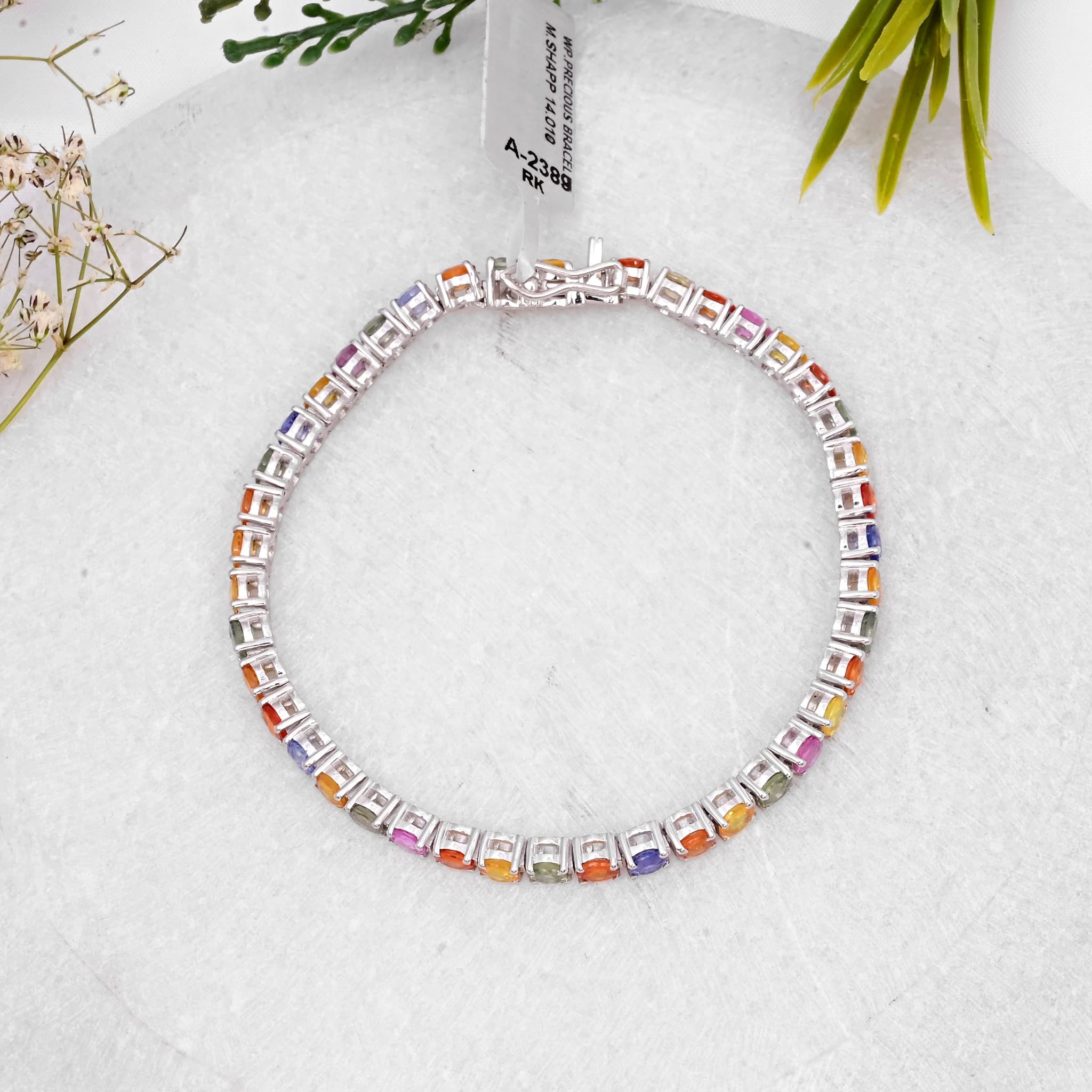 Radiant Spectrum Sapphire Line Bracelet