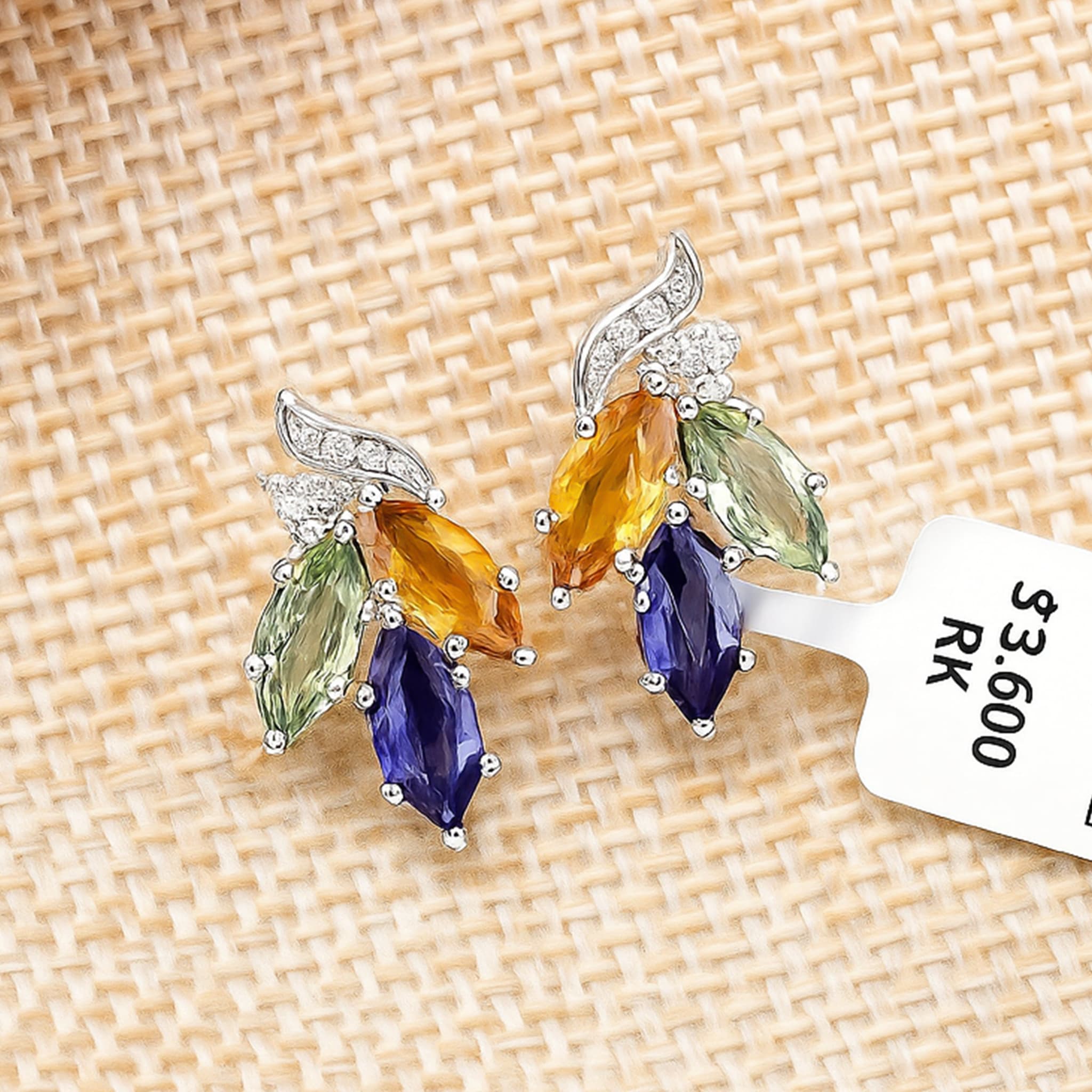 Trinity Glow Gemstone Stud Earrings