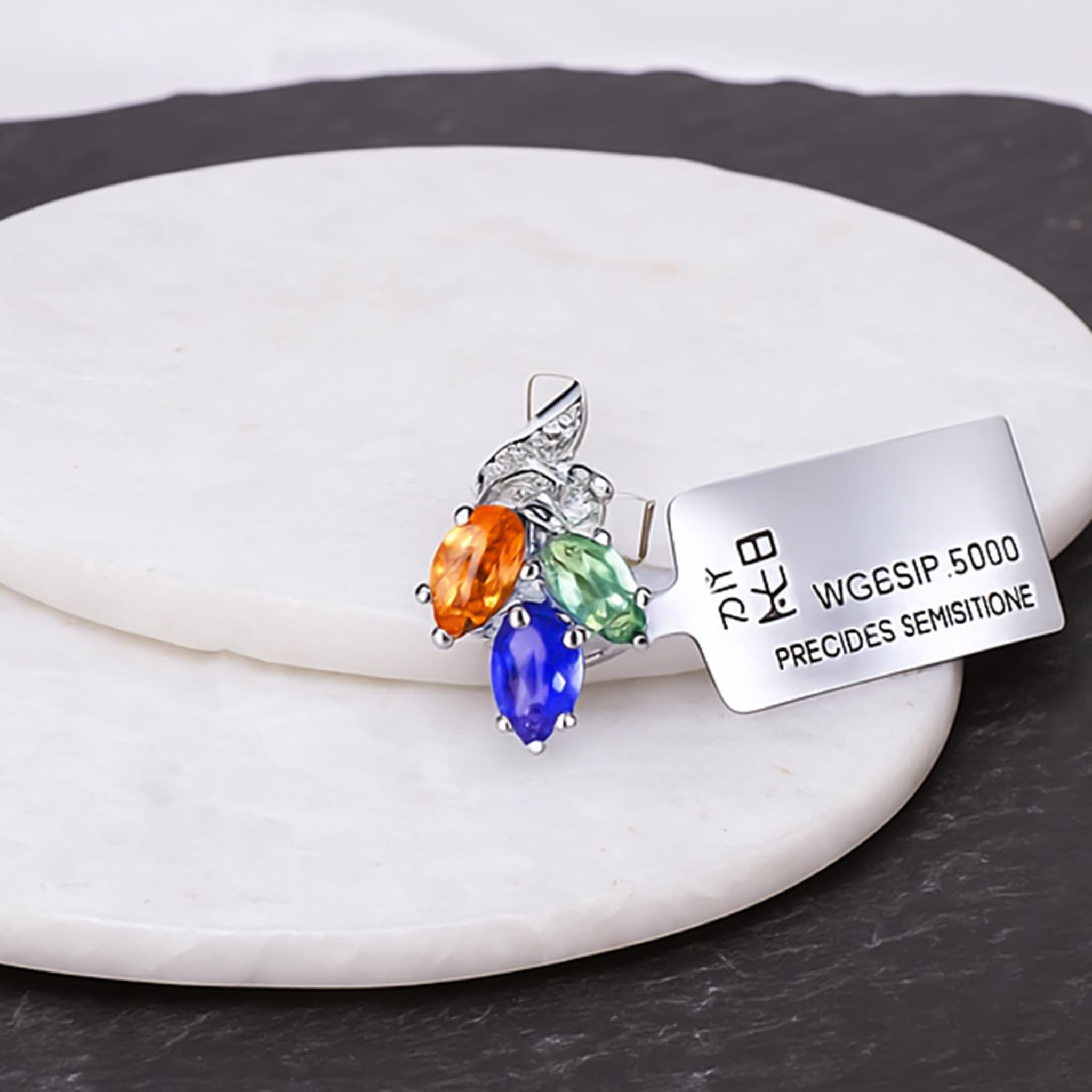 Trinity Glow Gemstone Stud Earrings