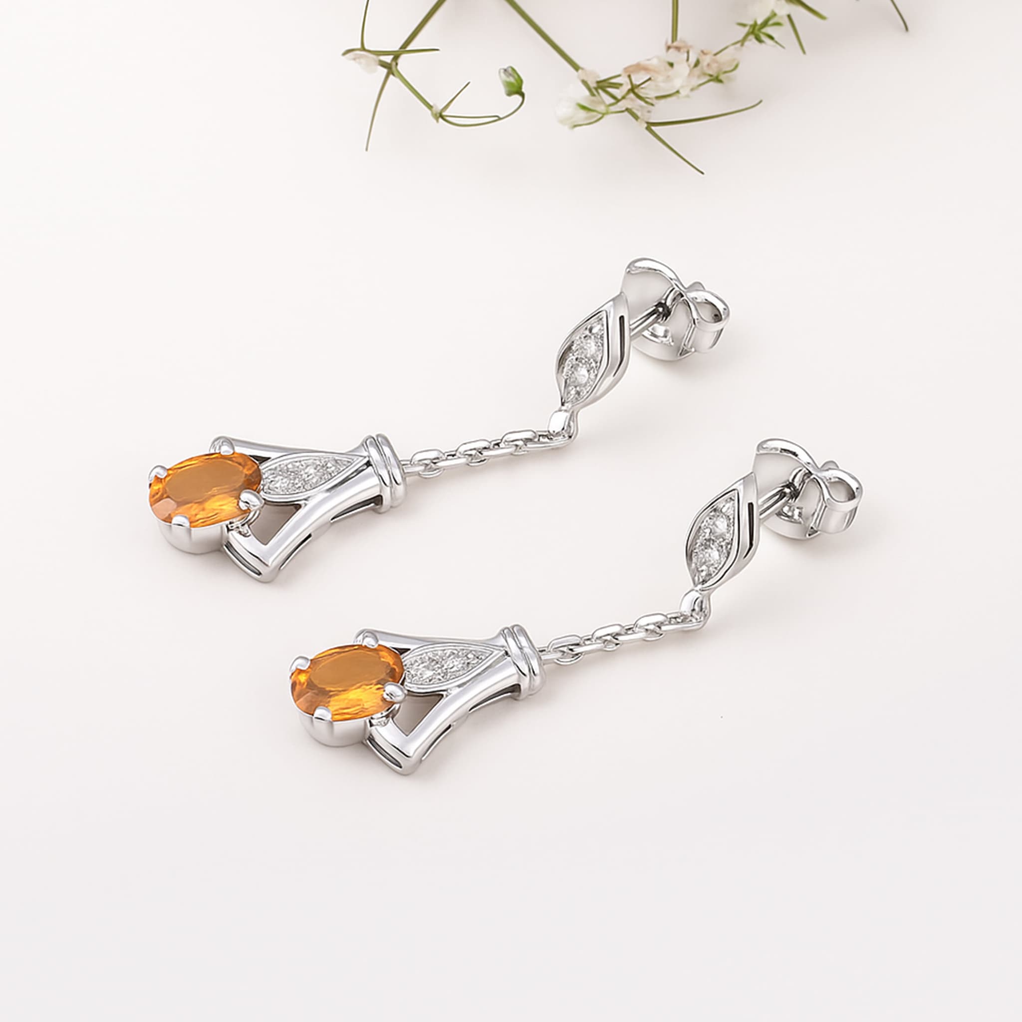 Golden Aura Yellow Sapphire Drop Earrings