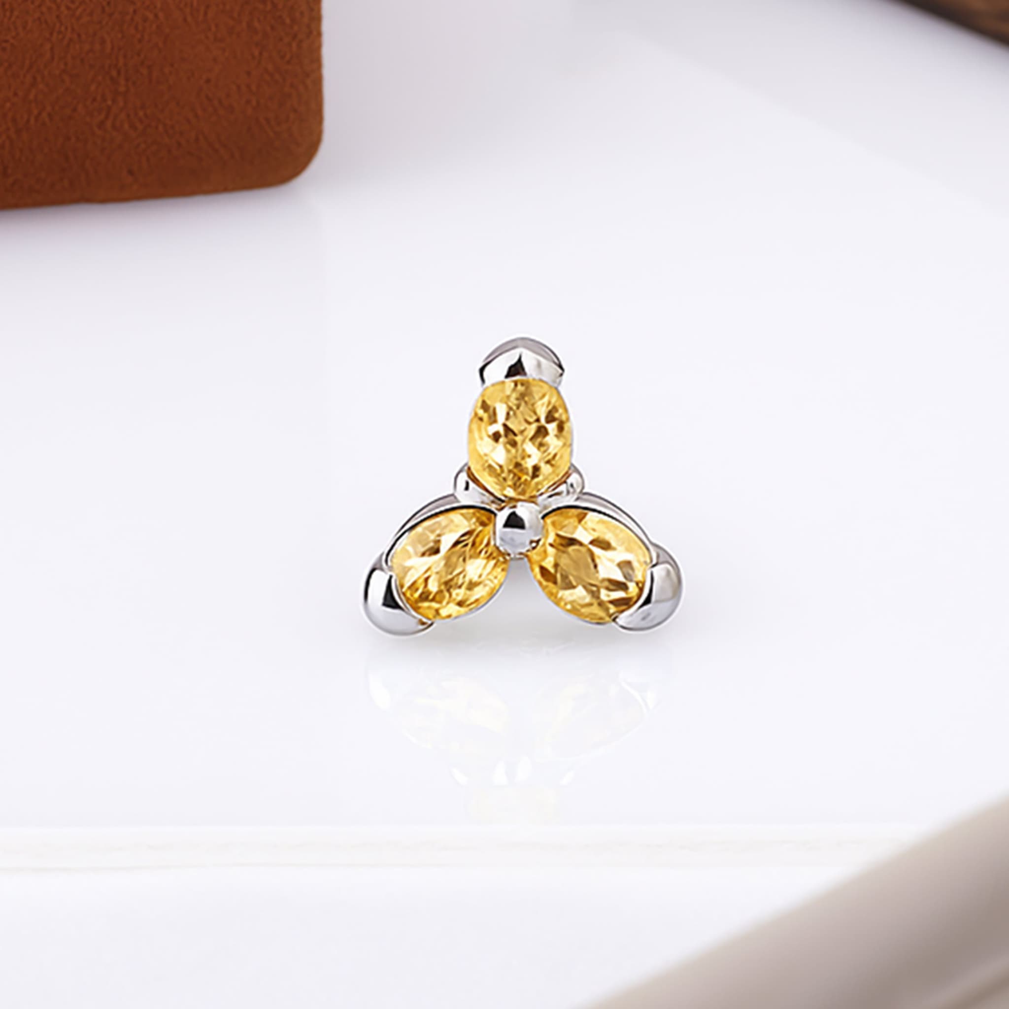 Sunlit Trio Yellow Sapphire Stud Earrings