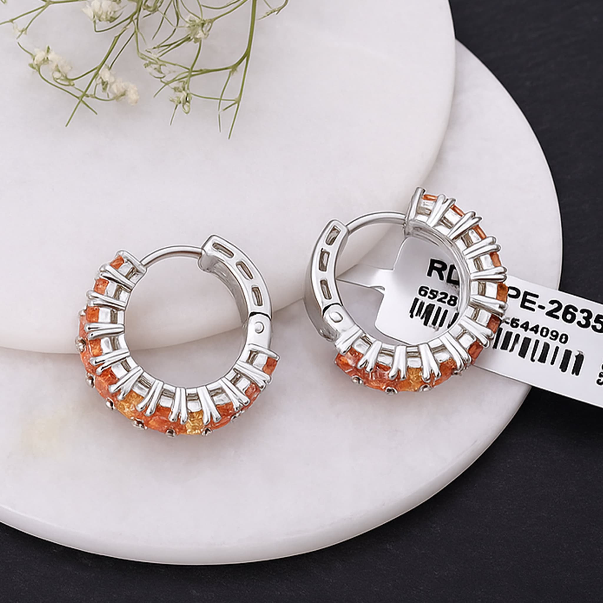 Sunset Spectrum Sapphire Hoop Earrings