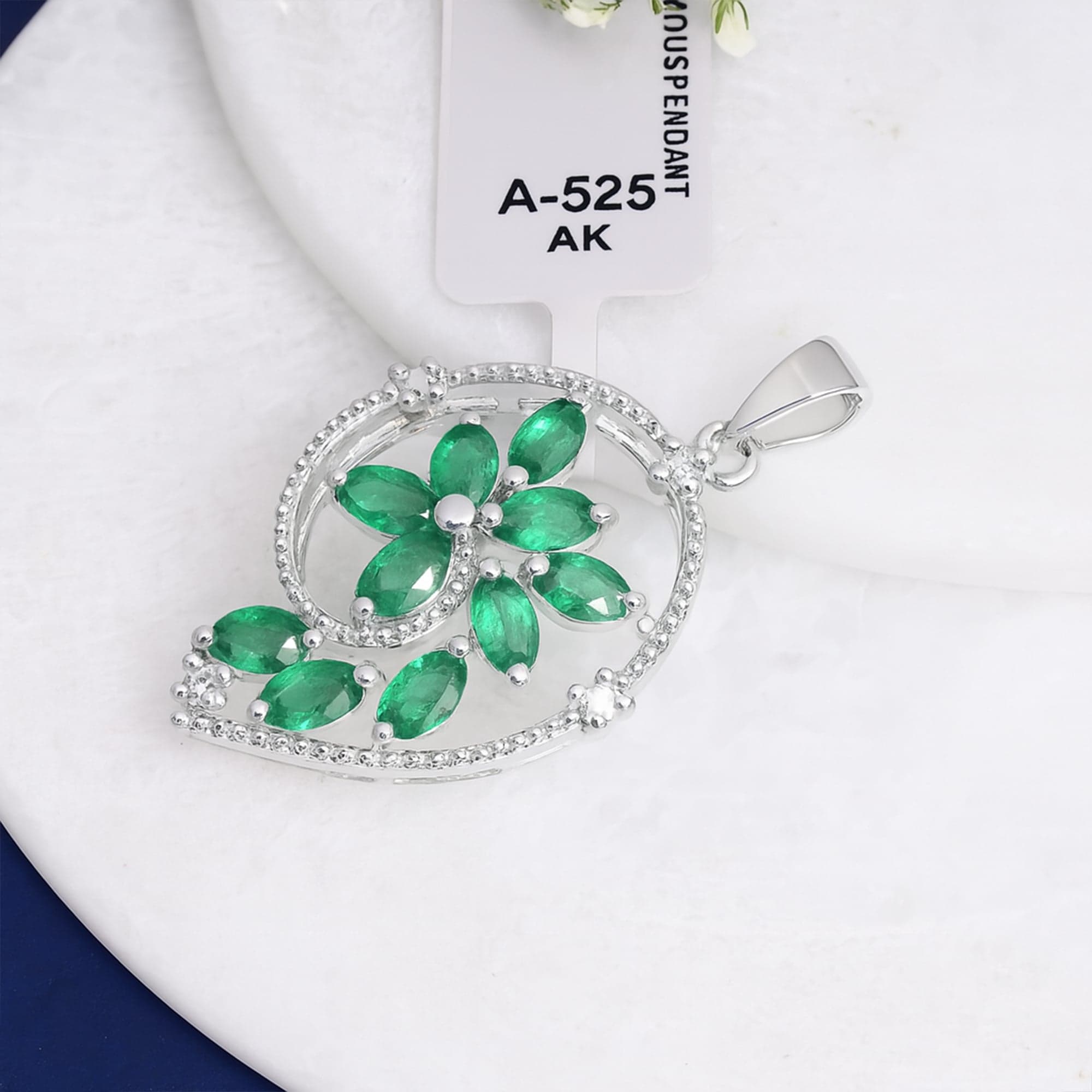 Emerald Petal Grace Pendant alternate view