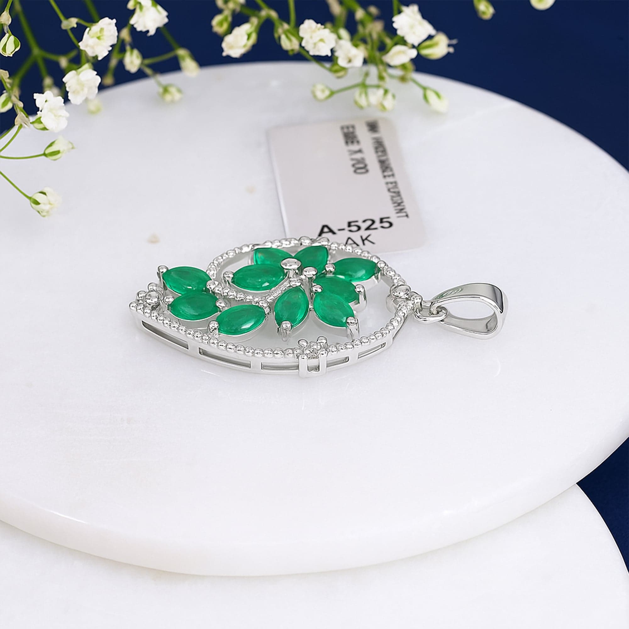 Emerald Petal Grace Pendant