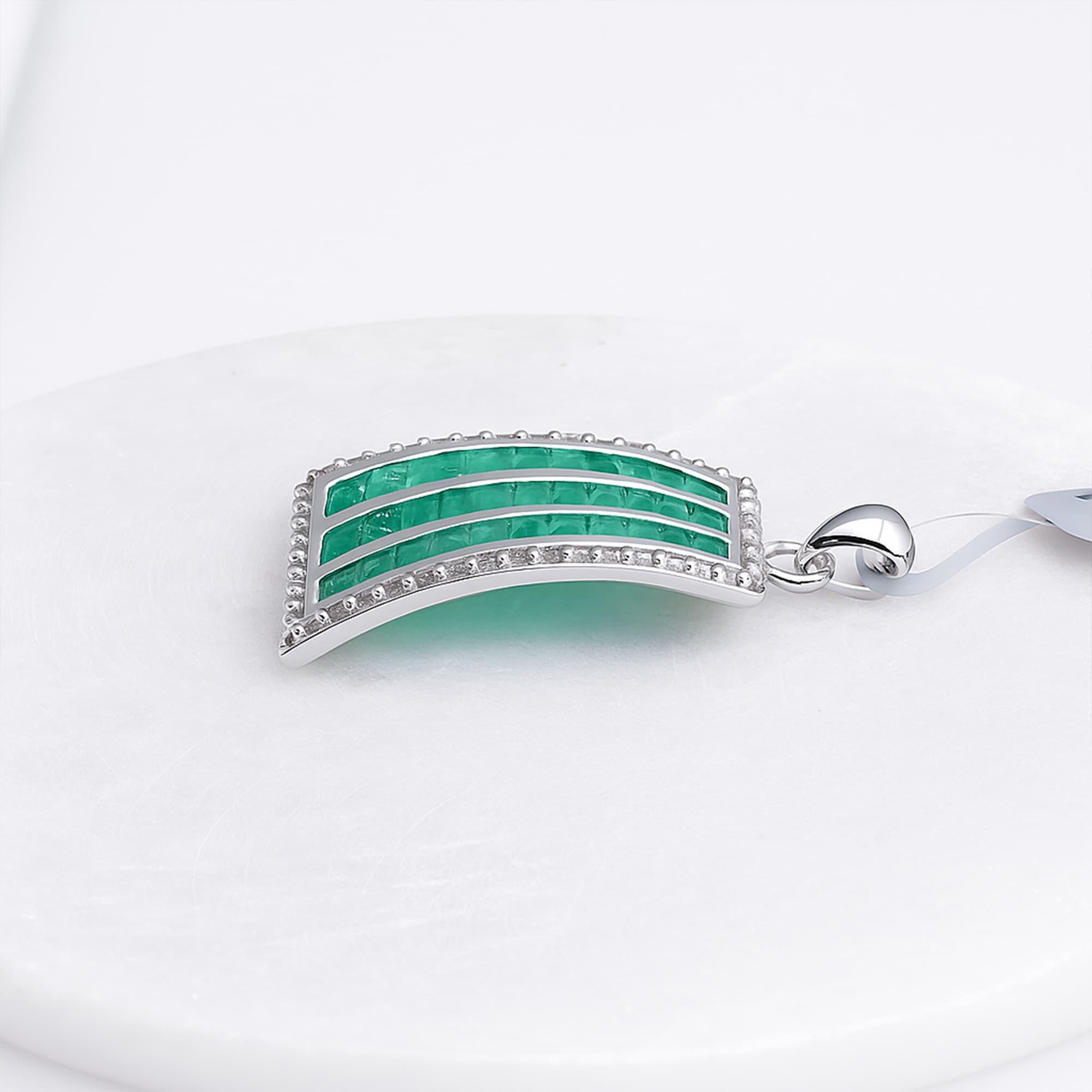 Emerald Diamond Art Deco Pendant
