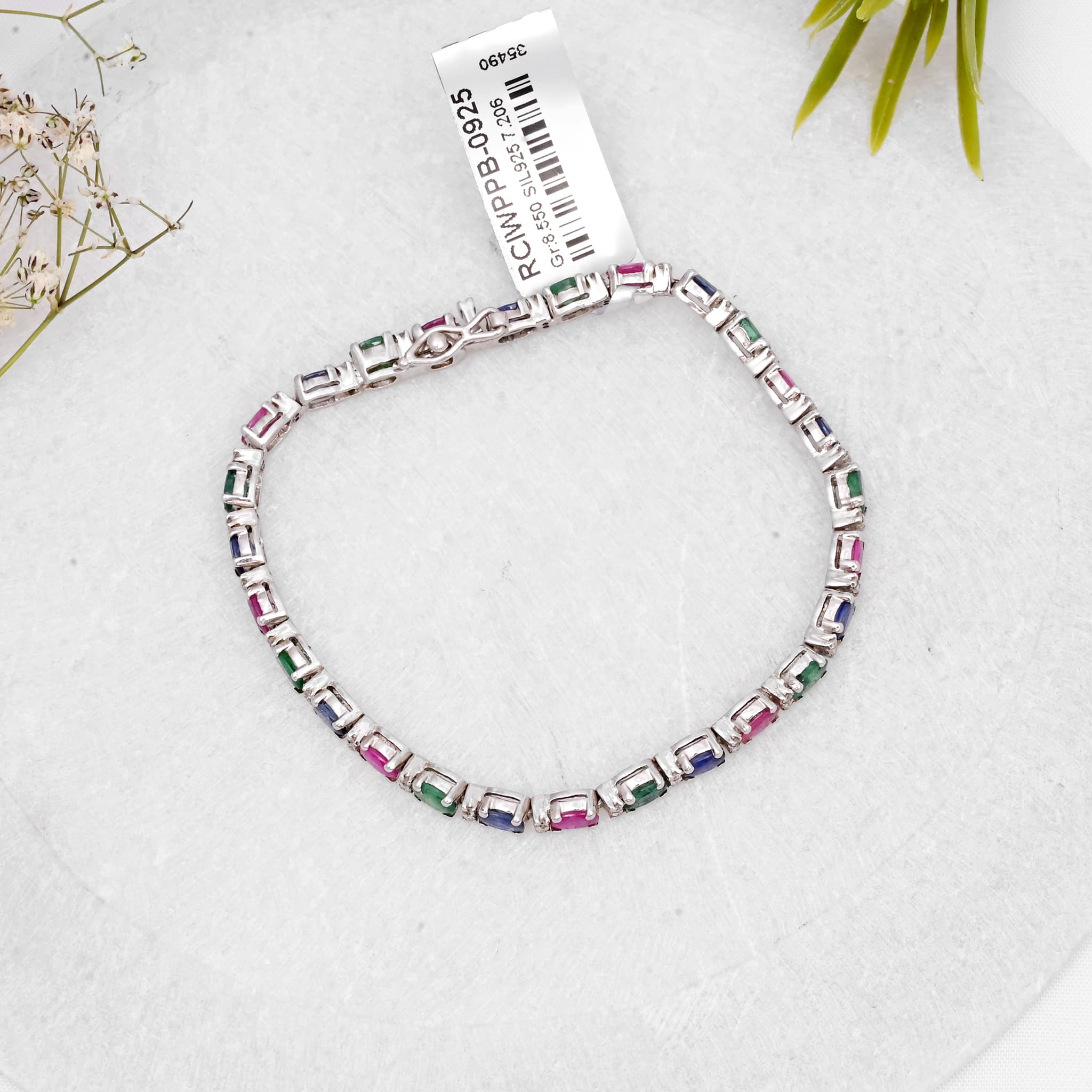 Trinity Luxe Ruby Emerald Sapphire Bracelet