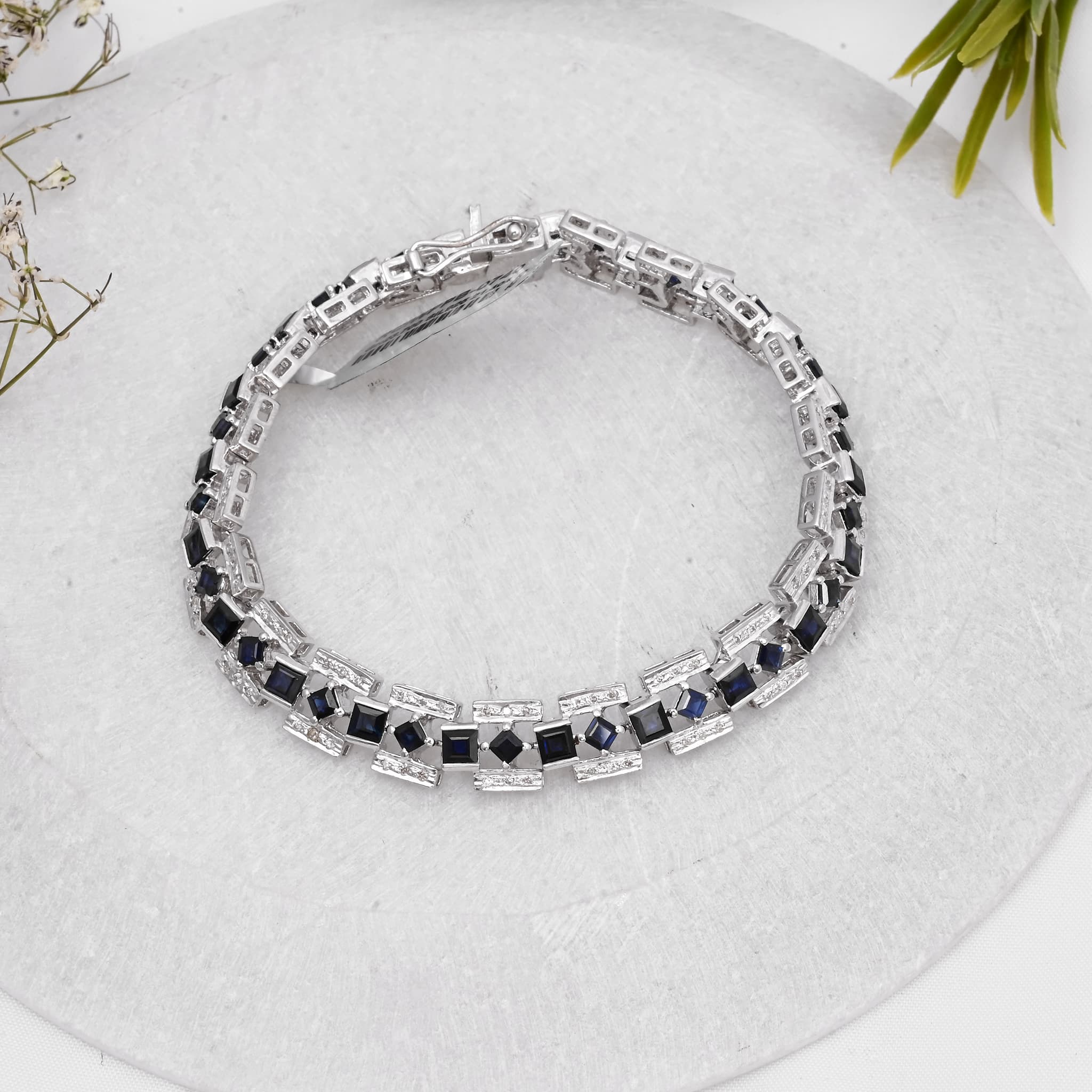 Midnight Royale Sapphire & Diamond Statement Bracelet