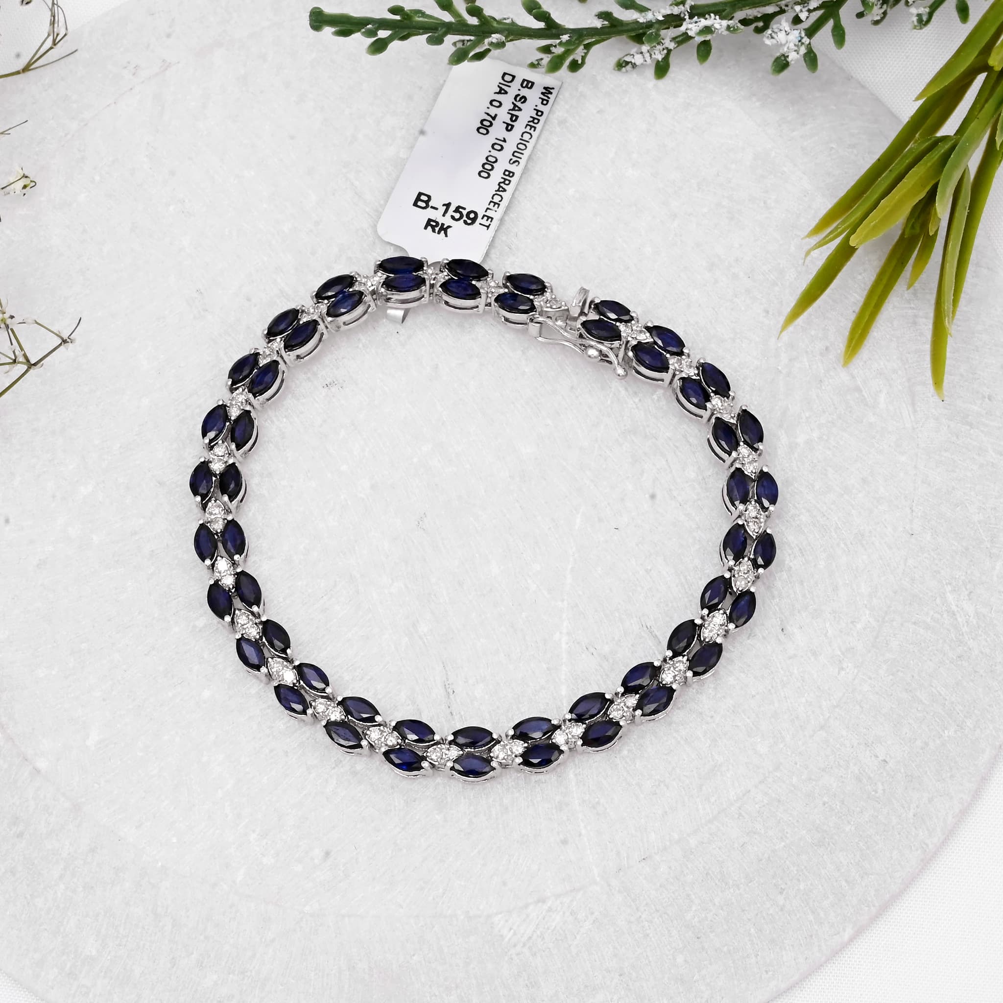 Noir Elegance Sapphire & Diamond Tennis Bracelet