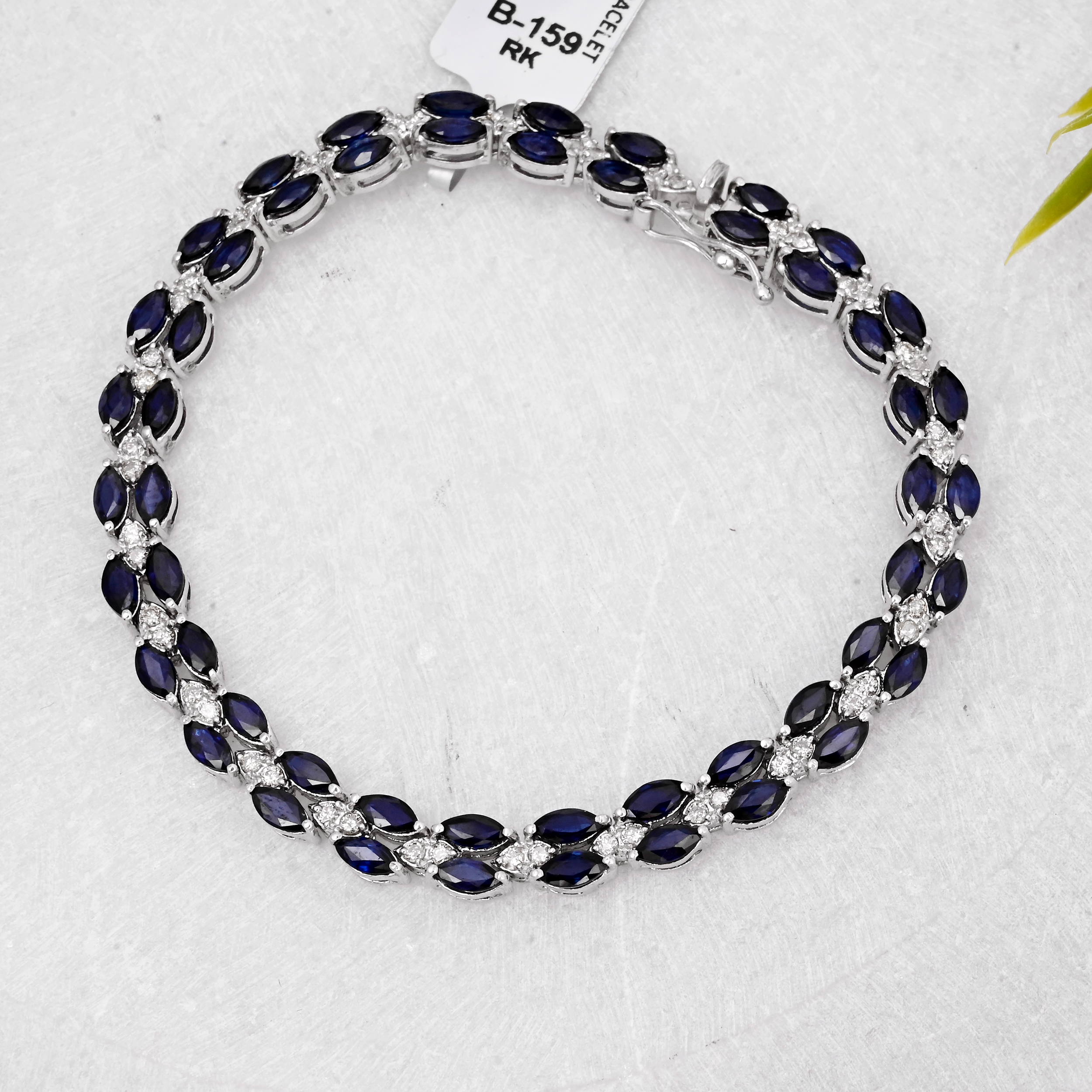 Noir Elegance Sapphire & Diamond Tennis Bracelet