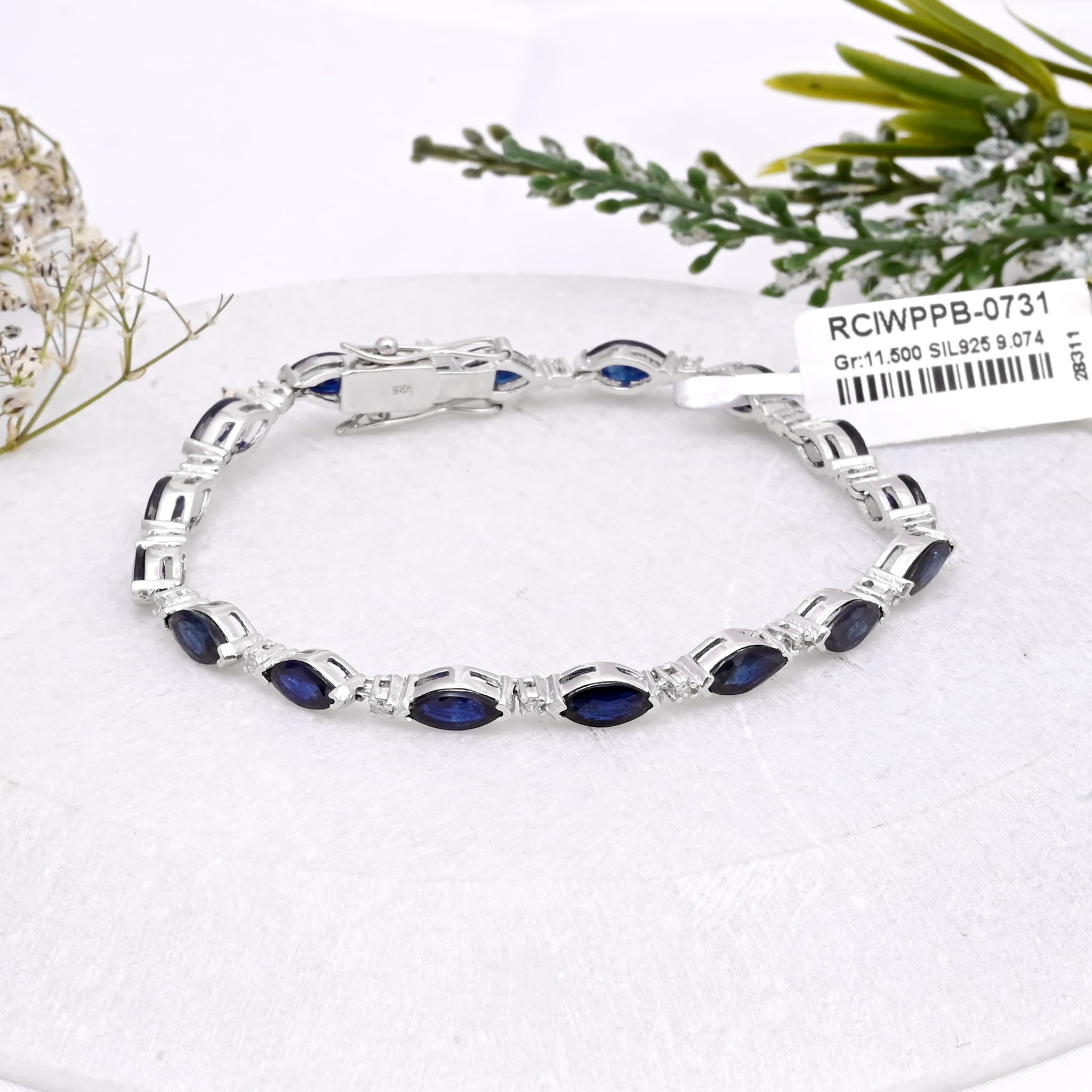 Midnight Elegance Blue Sapphire Bracelet