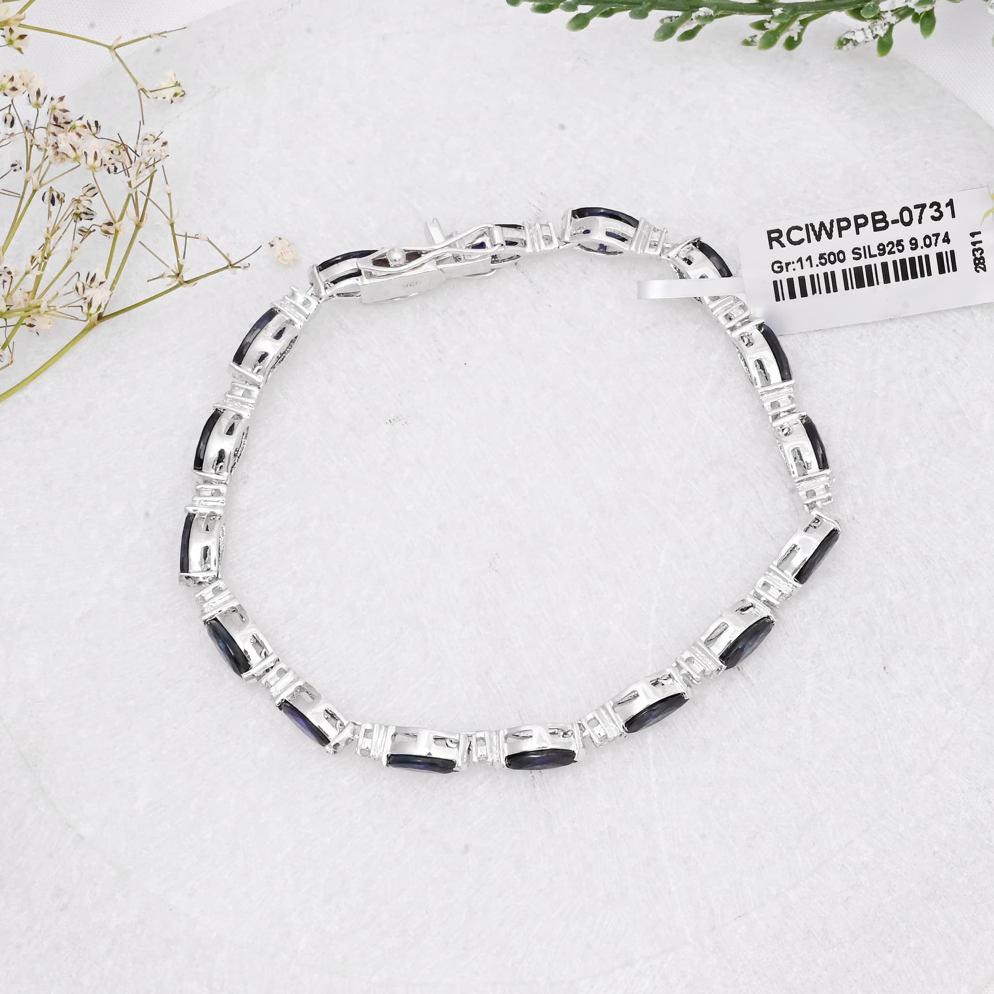 Midnight Elegance Blue Sapphire Bracelet