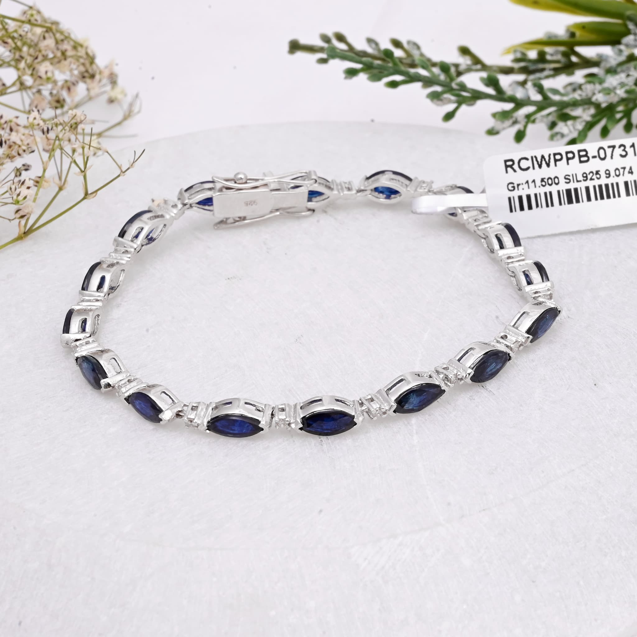 Midnight Elegance Blue Sapphire Bracelet