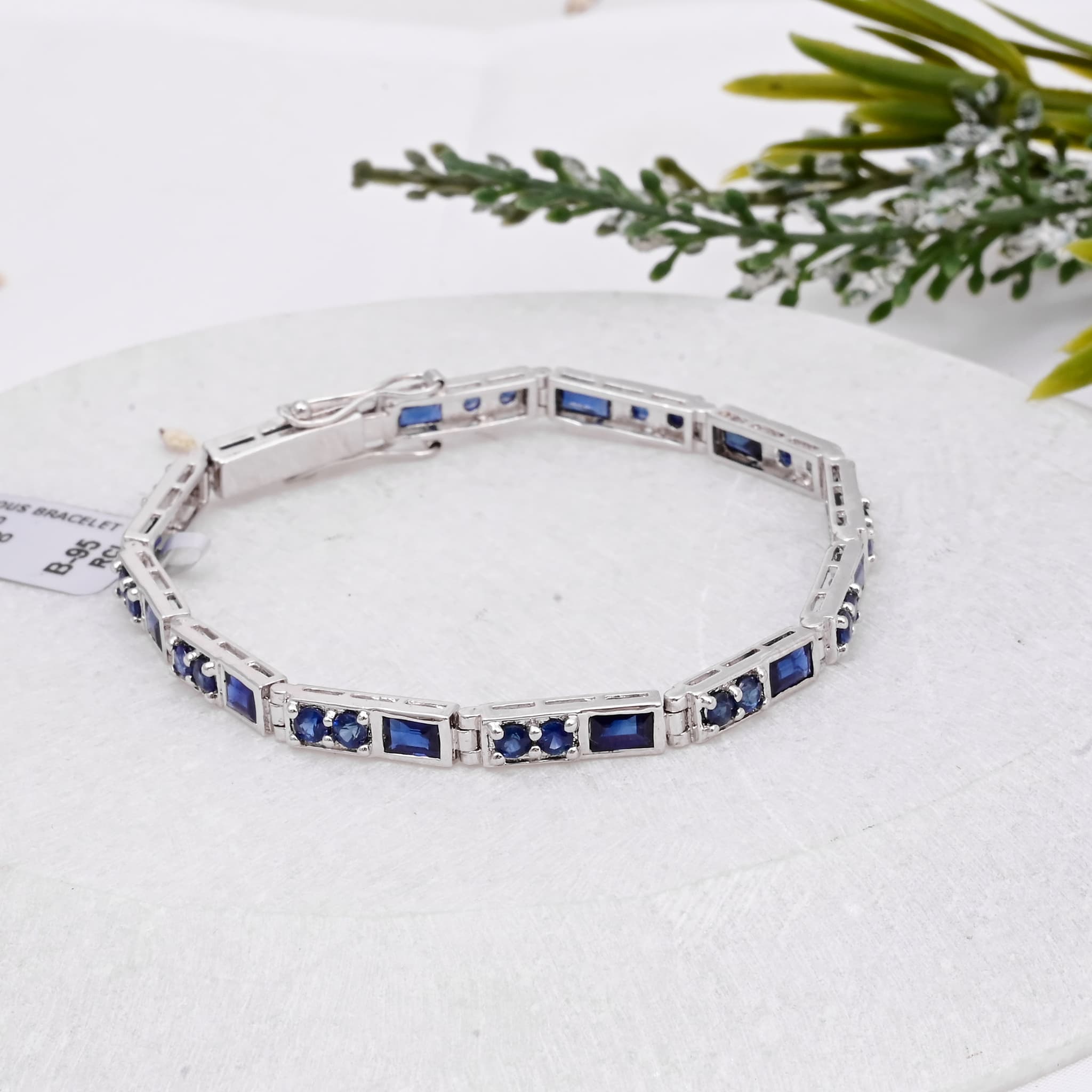 Royal Geometry Blue Sapphire Bracelet