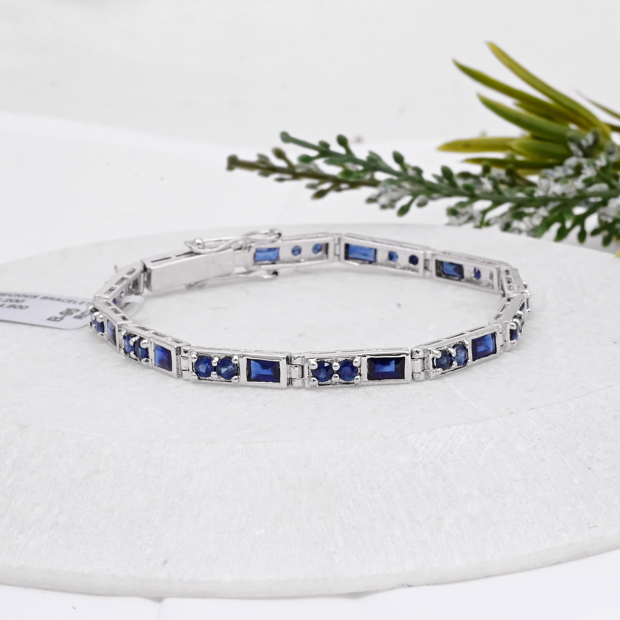 Royal Geometry Blue Sapphire Bracelet