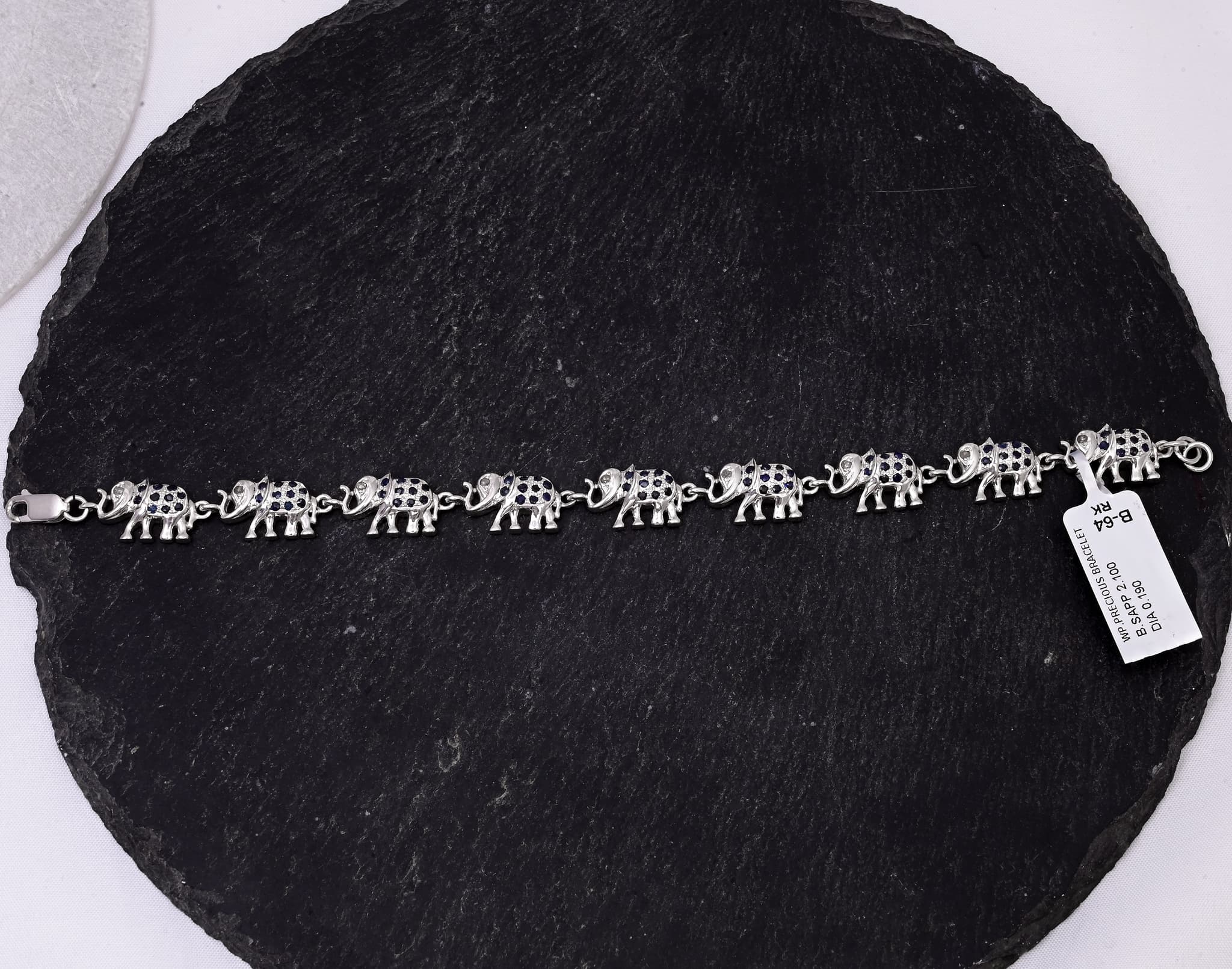 Midnight Jaipur Elephant Sapphire Bracelet