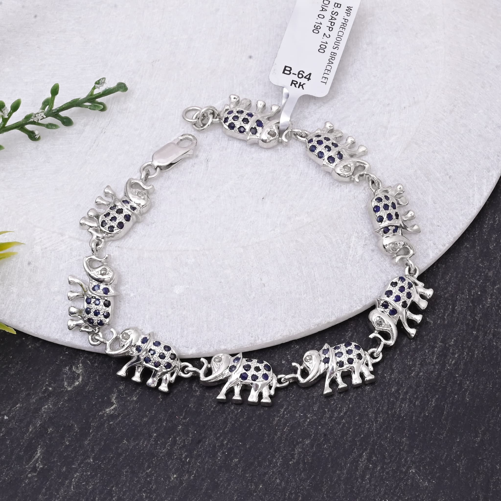 Midnight Jaipur Elephant Sapphire Bracelet