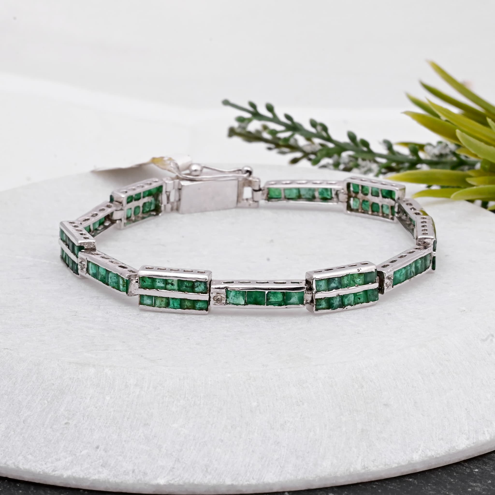 Emerald Line Diamond Bracelet