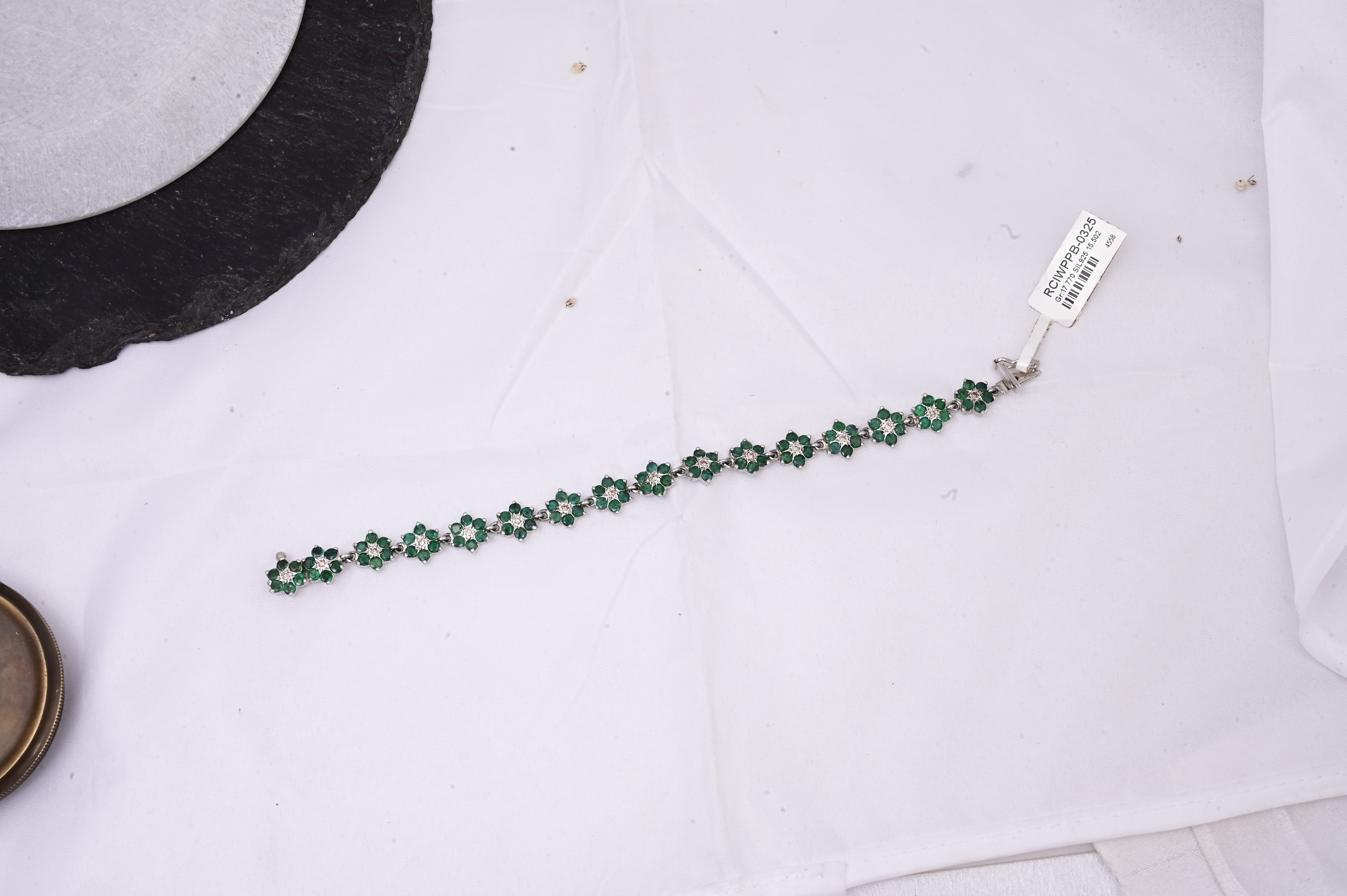 Emerald Floral Diamond Bracelet