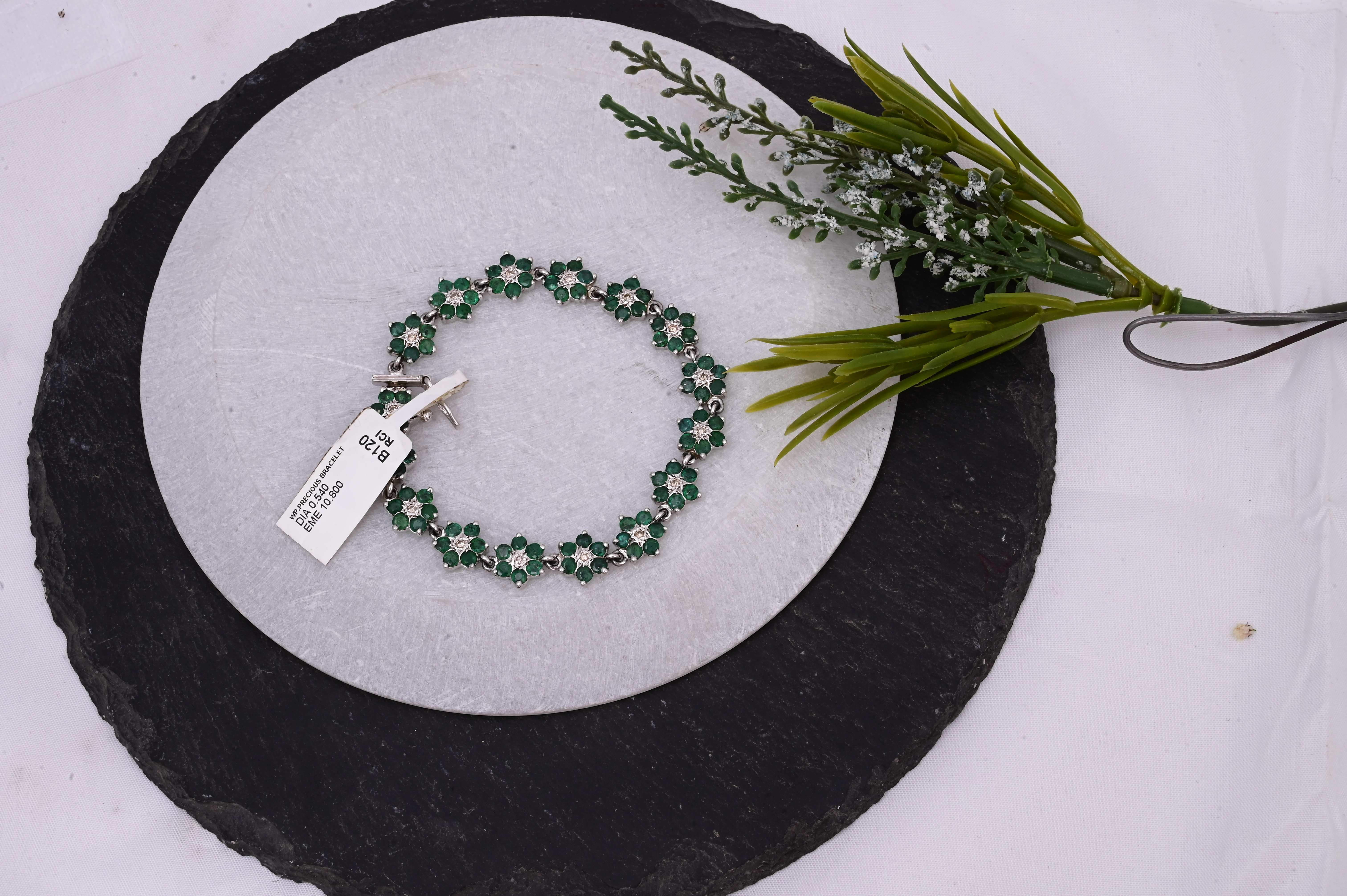 Emerald Floral Diamond Bracelet
