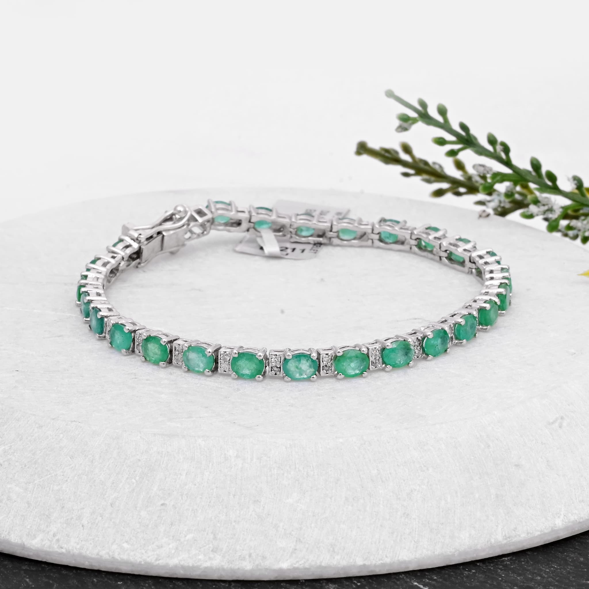 Emerald Elegance Tennis Bracelet