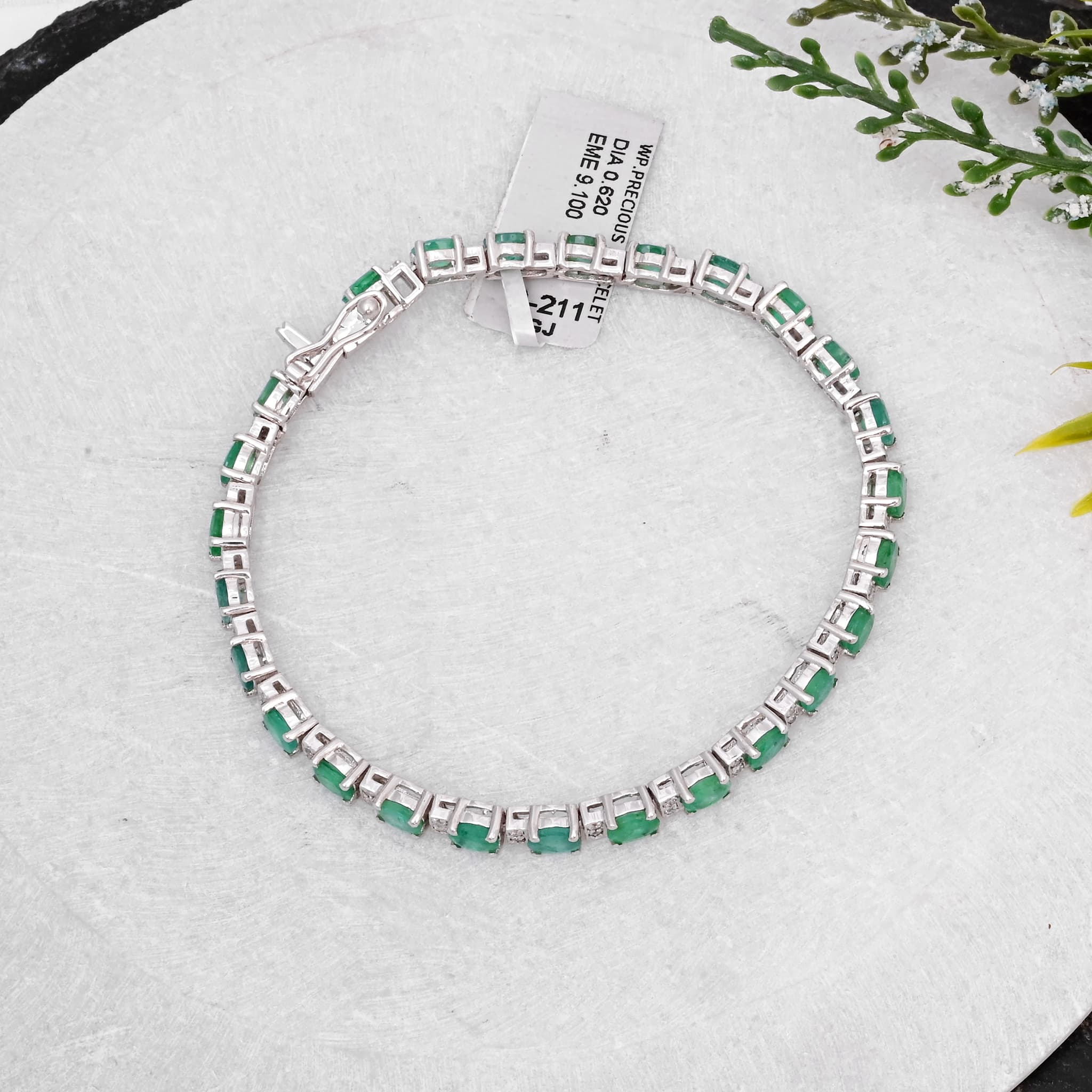 Emerald Elegance Tennis Bracelet