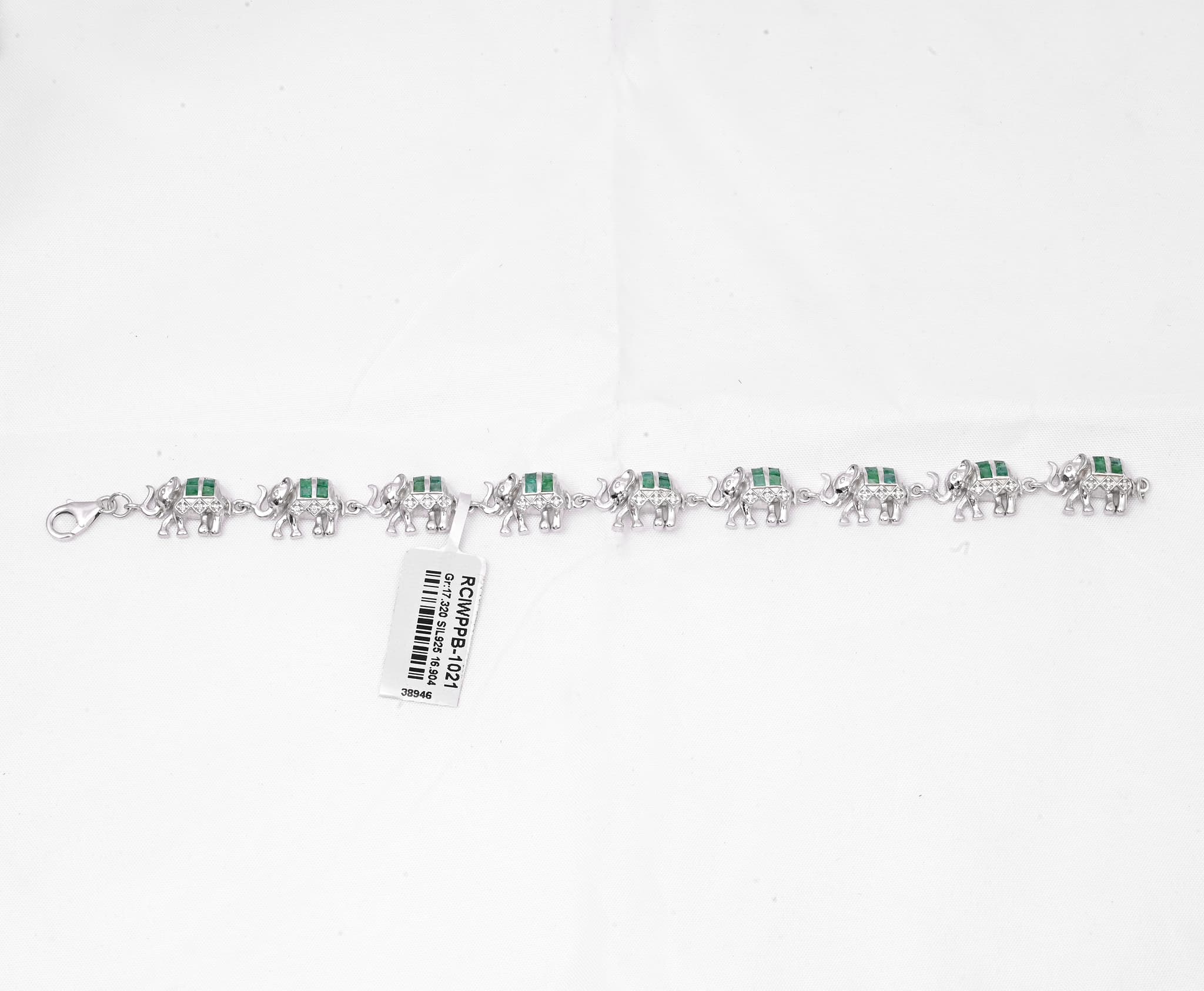 Jaipur Emerald Elephant Heritage Bracelet