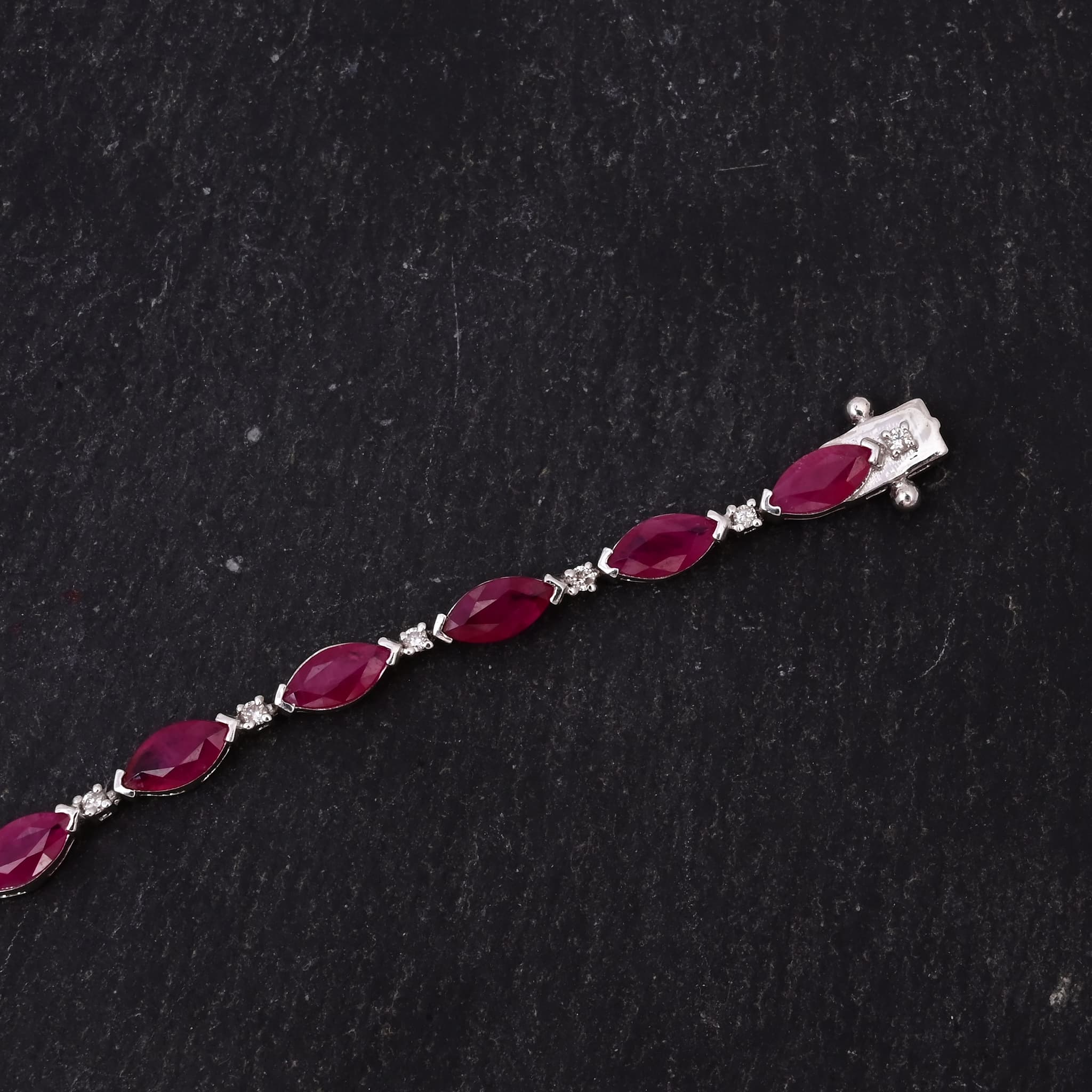 Ruby Marquise Tennis Bracelet