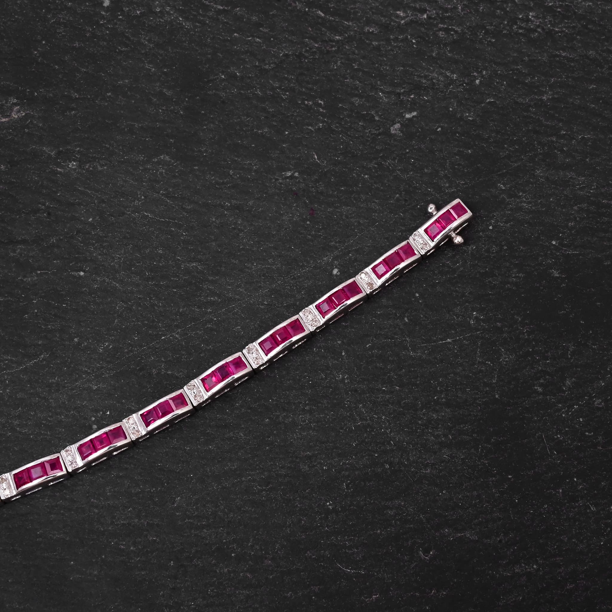 Regal Line Ruby Diamond Bracelet