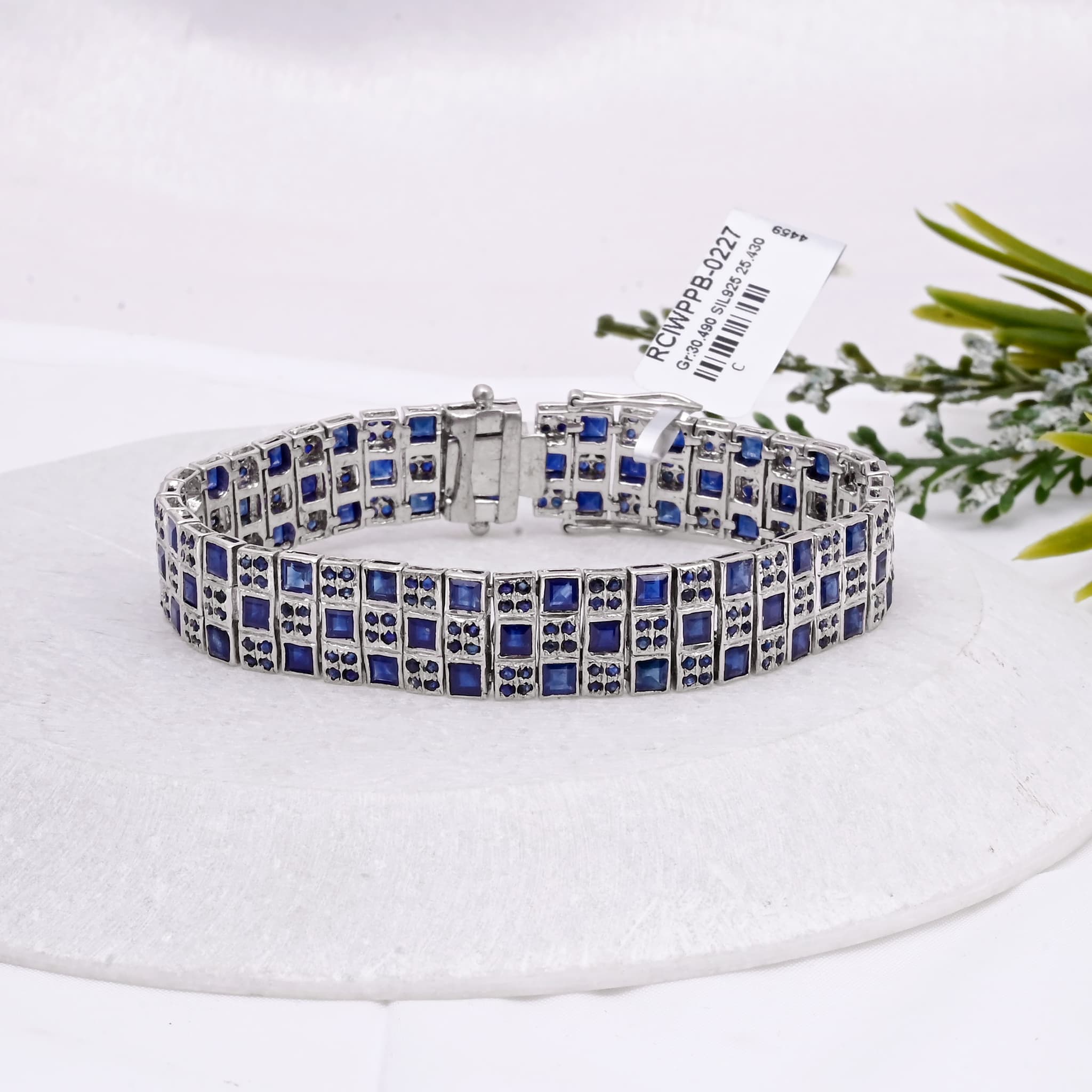 Geometric Sapphire Link Bracelet