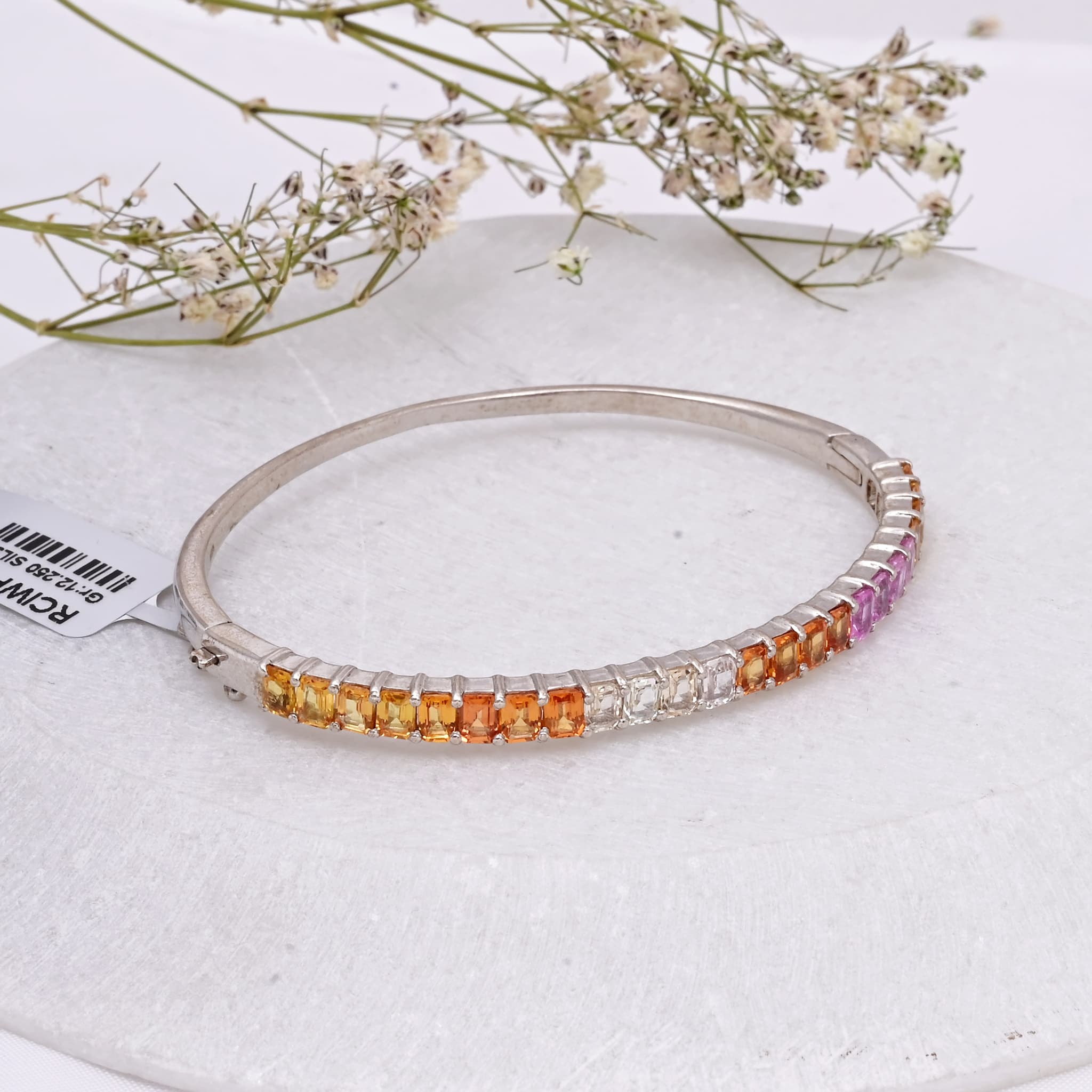 Sunset Rainbow Sapphire Bangle