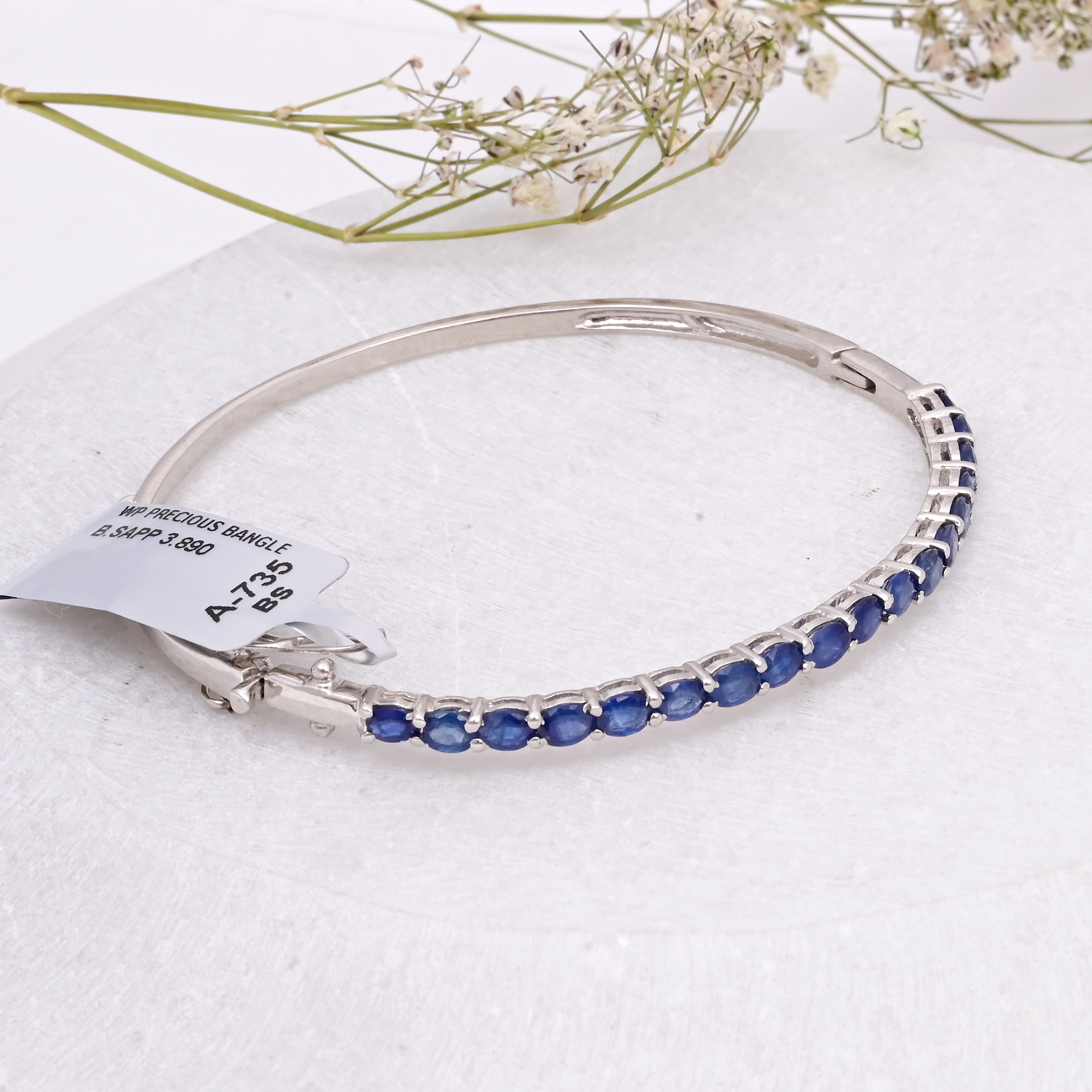Classic Blue Sapphire Tennis Bangle
