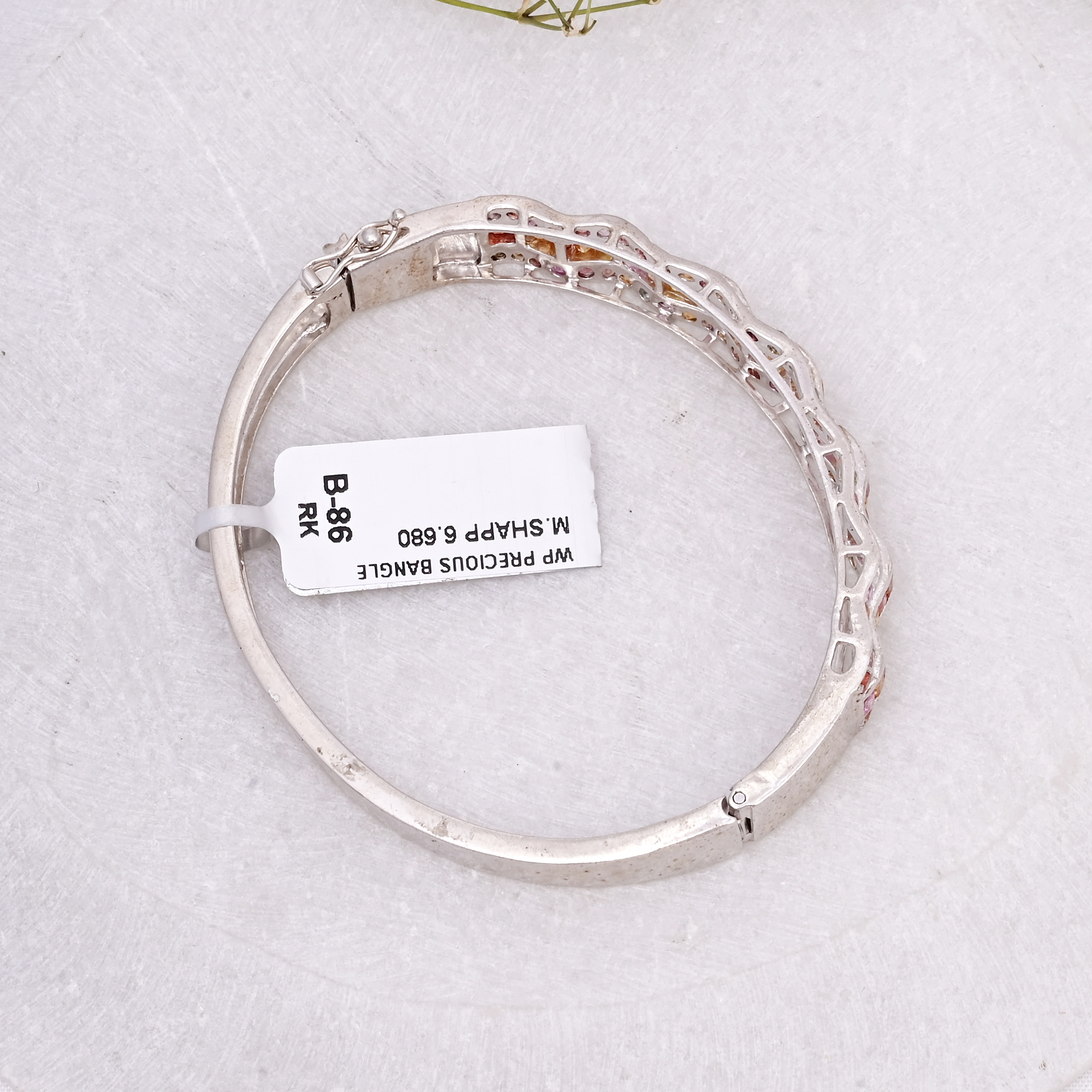 Natural Multi Sapphire Wave Bangle