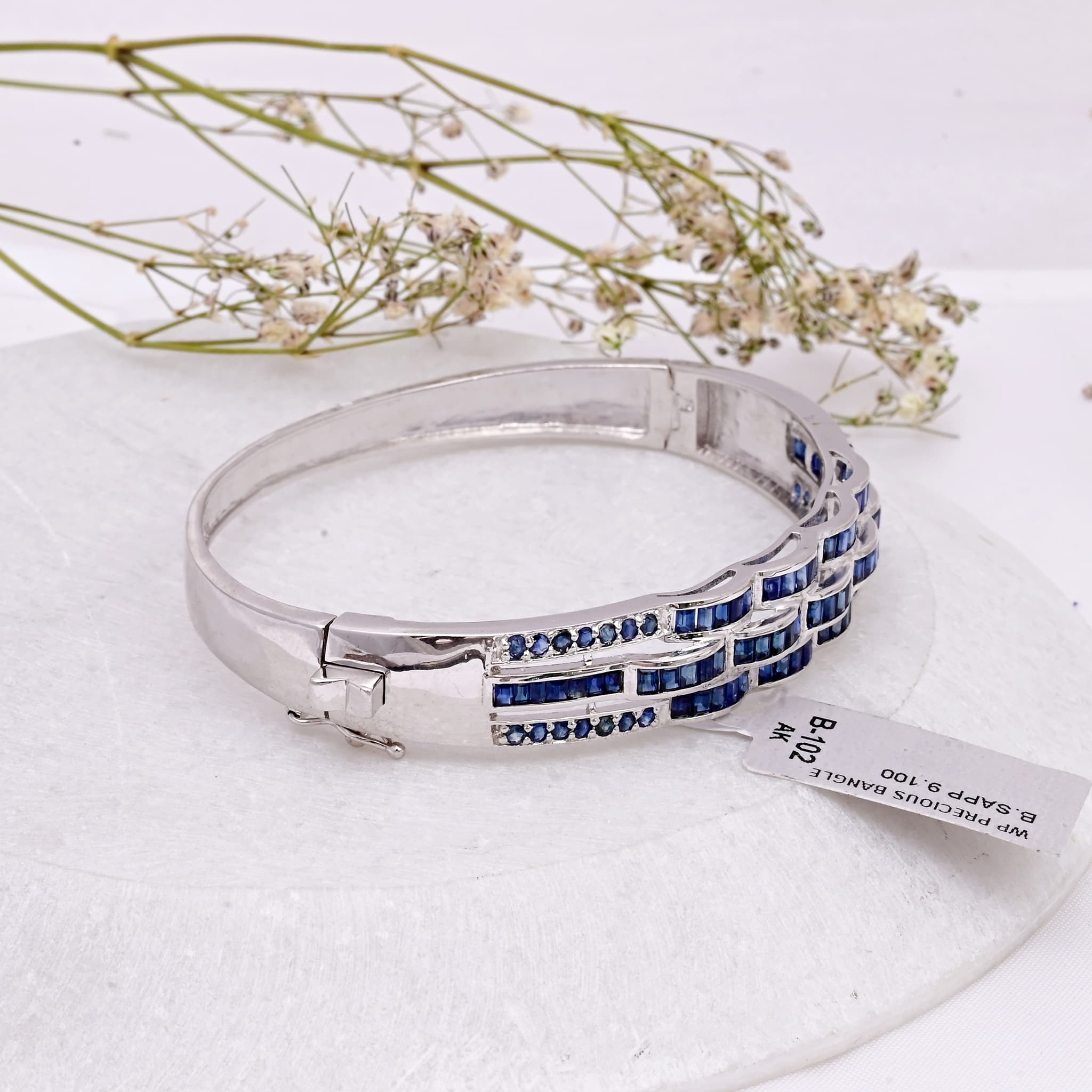 Royal Wave Sapphire Bangle