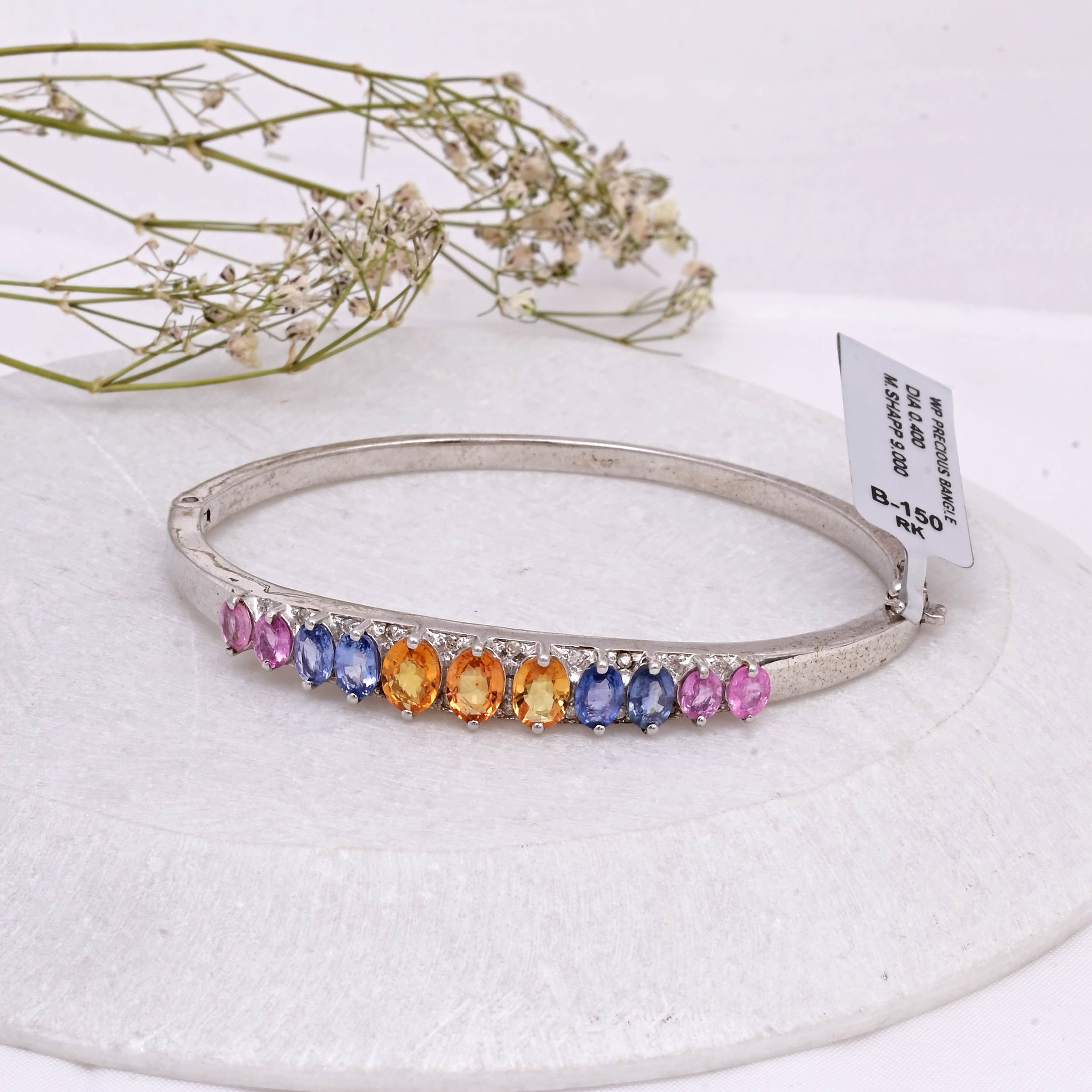 Pastel Sapphire Diamond Bangle