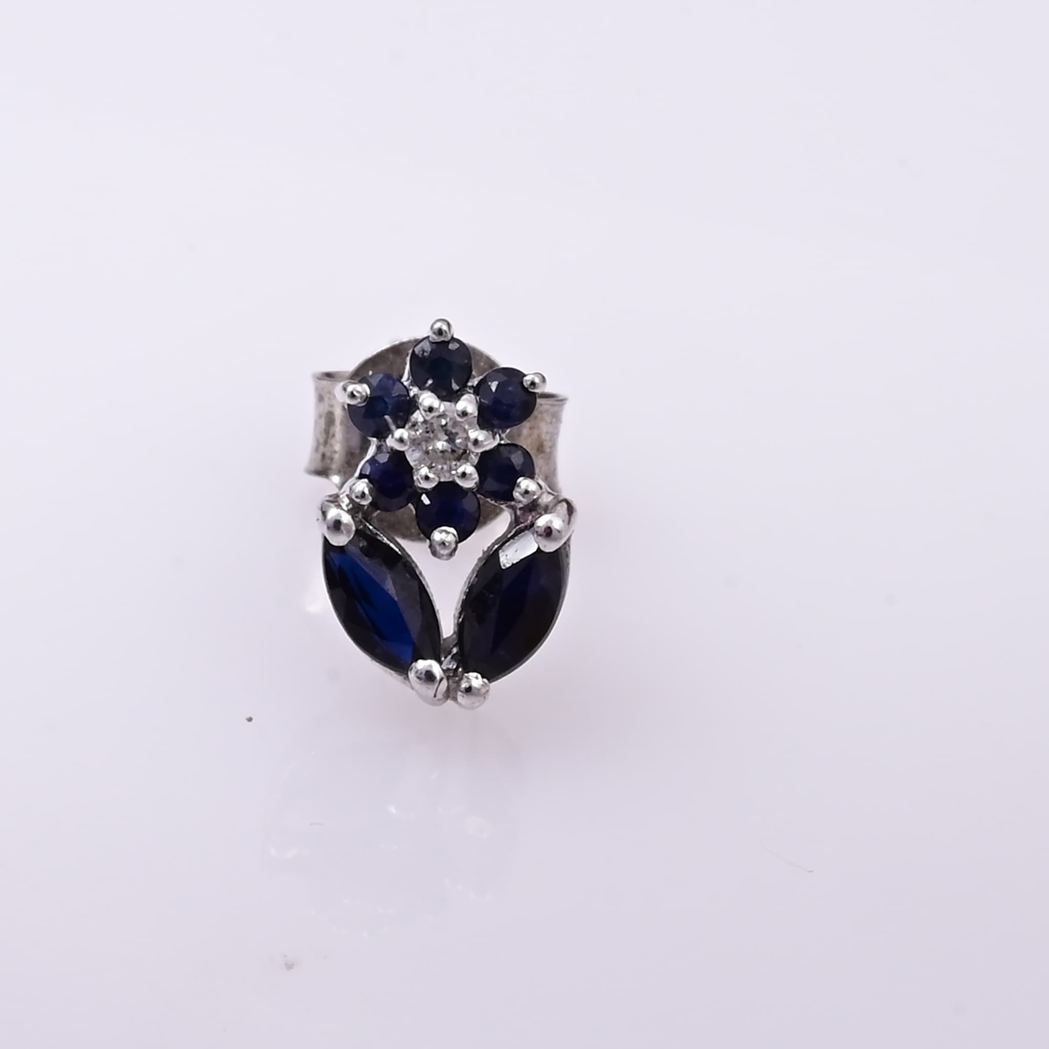 Floral Sapphire Stud Earrings