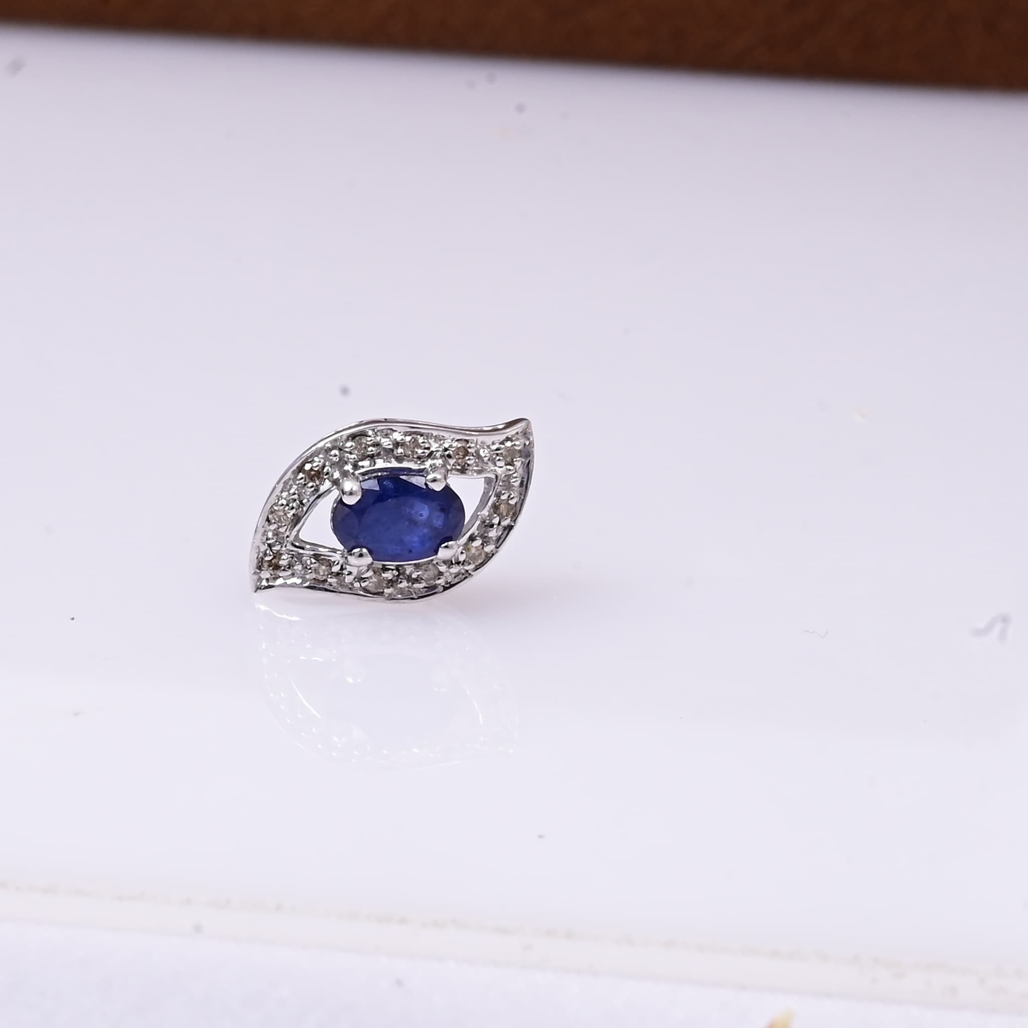 Evil Eye Sapphire Diamond Stud Earrings