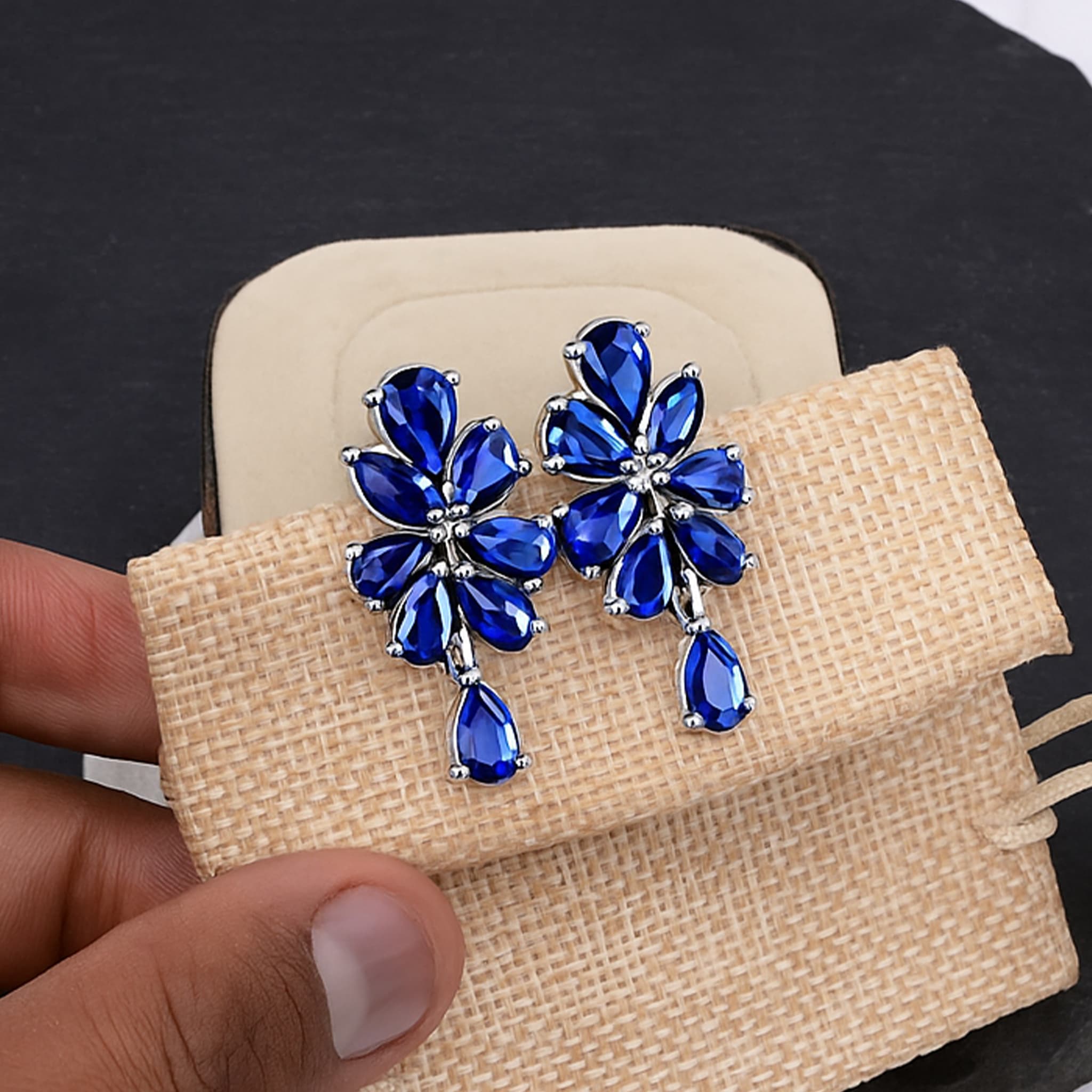 Royal Bloom Sapphire Earrings