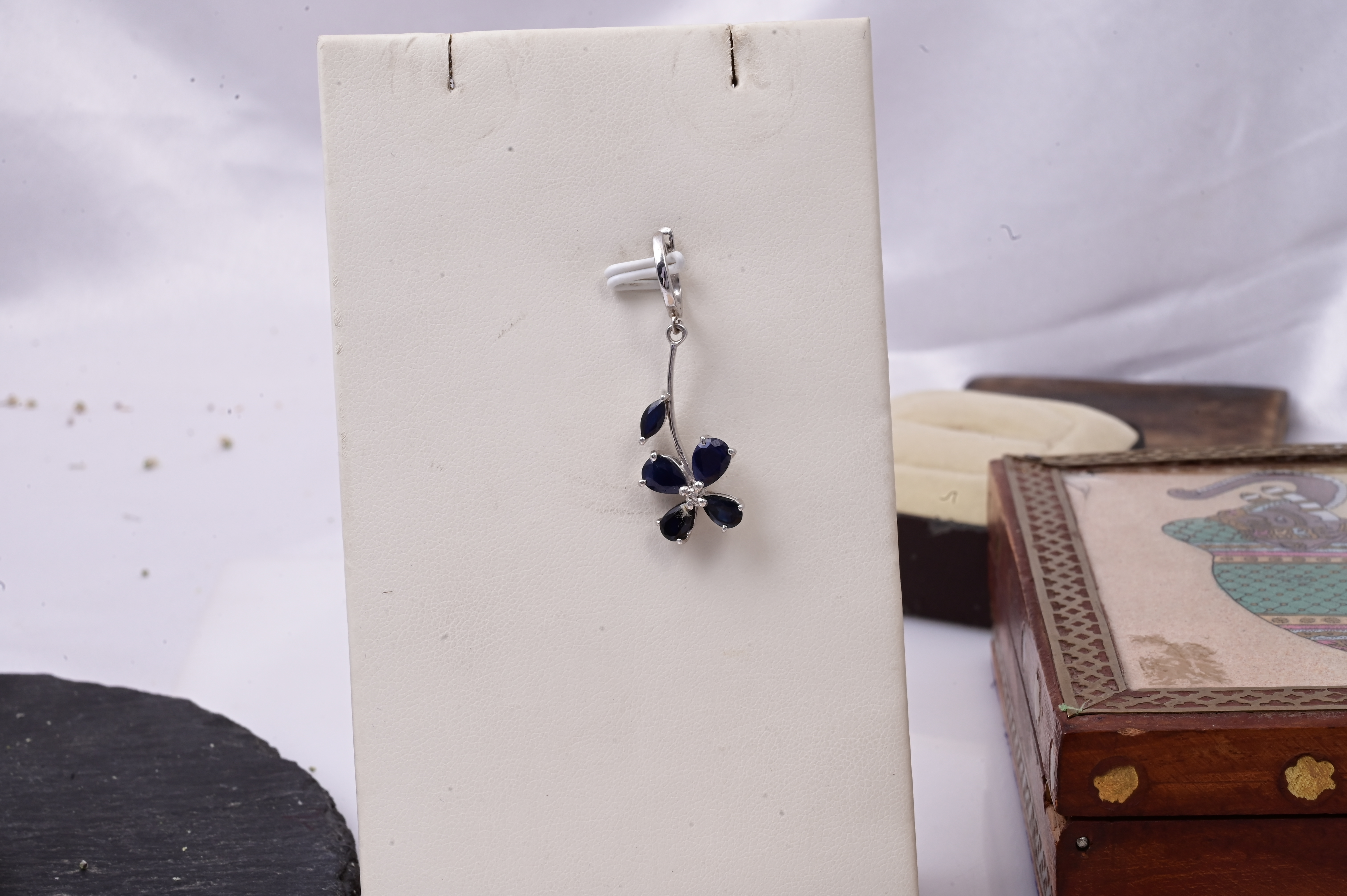Sapphire Blossom Drop Earrings