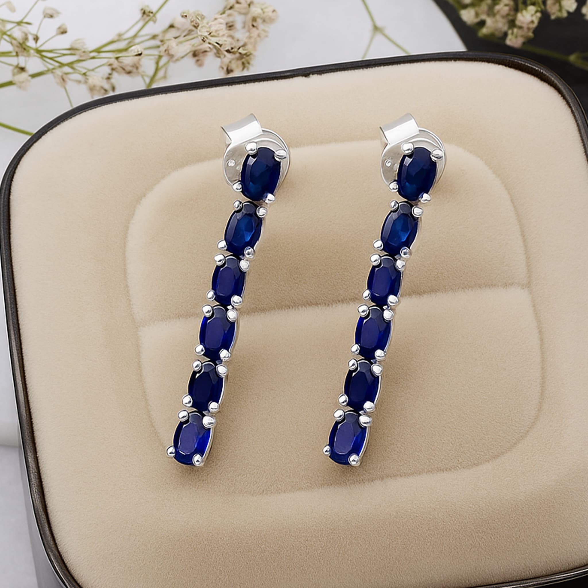 Midnight Sapphire Cascade Earrings