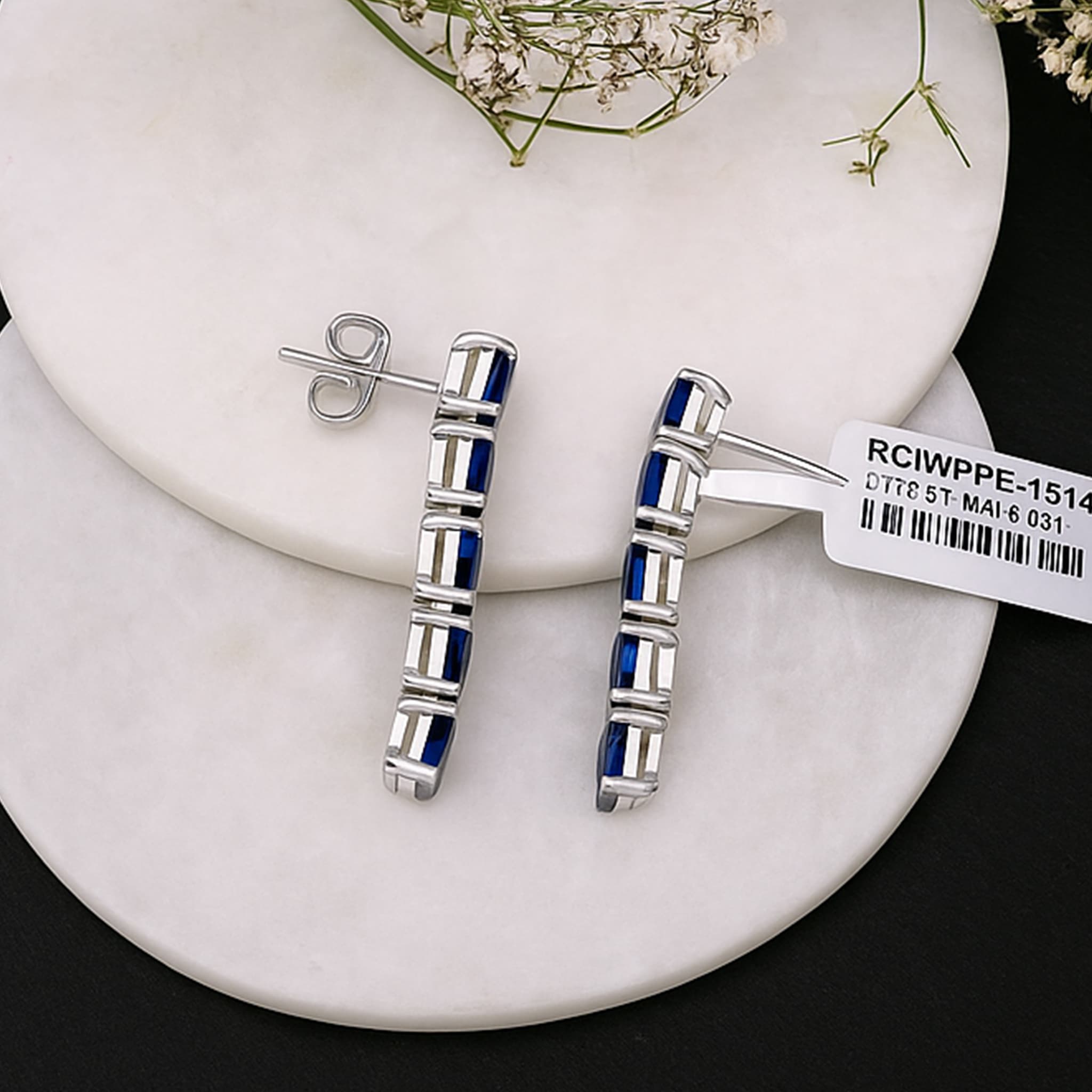 Midnight Sapphire Cascade Earrings